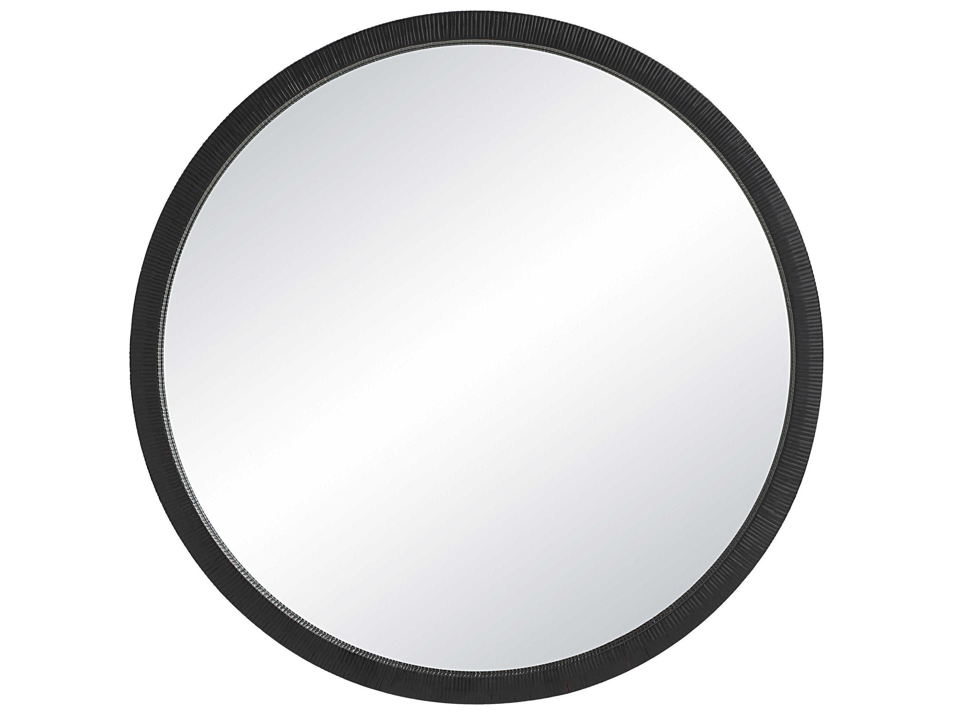 Solo Black Round Wall Mirror