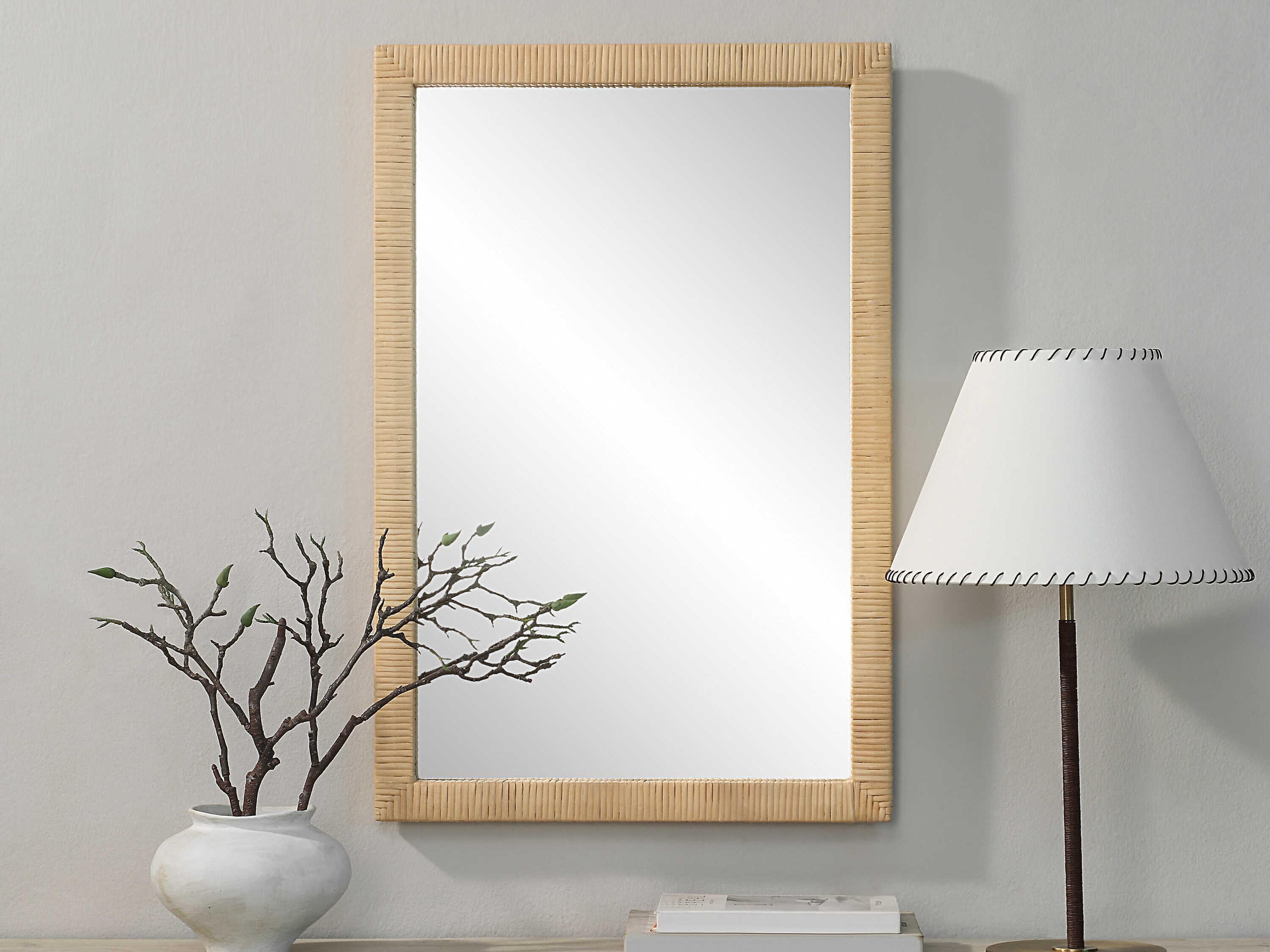 Renwil Sara Natural Rectangular Wall Mirror