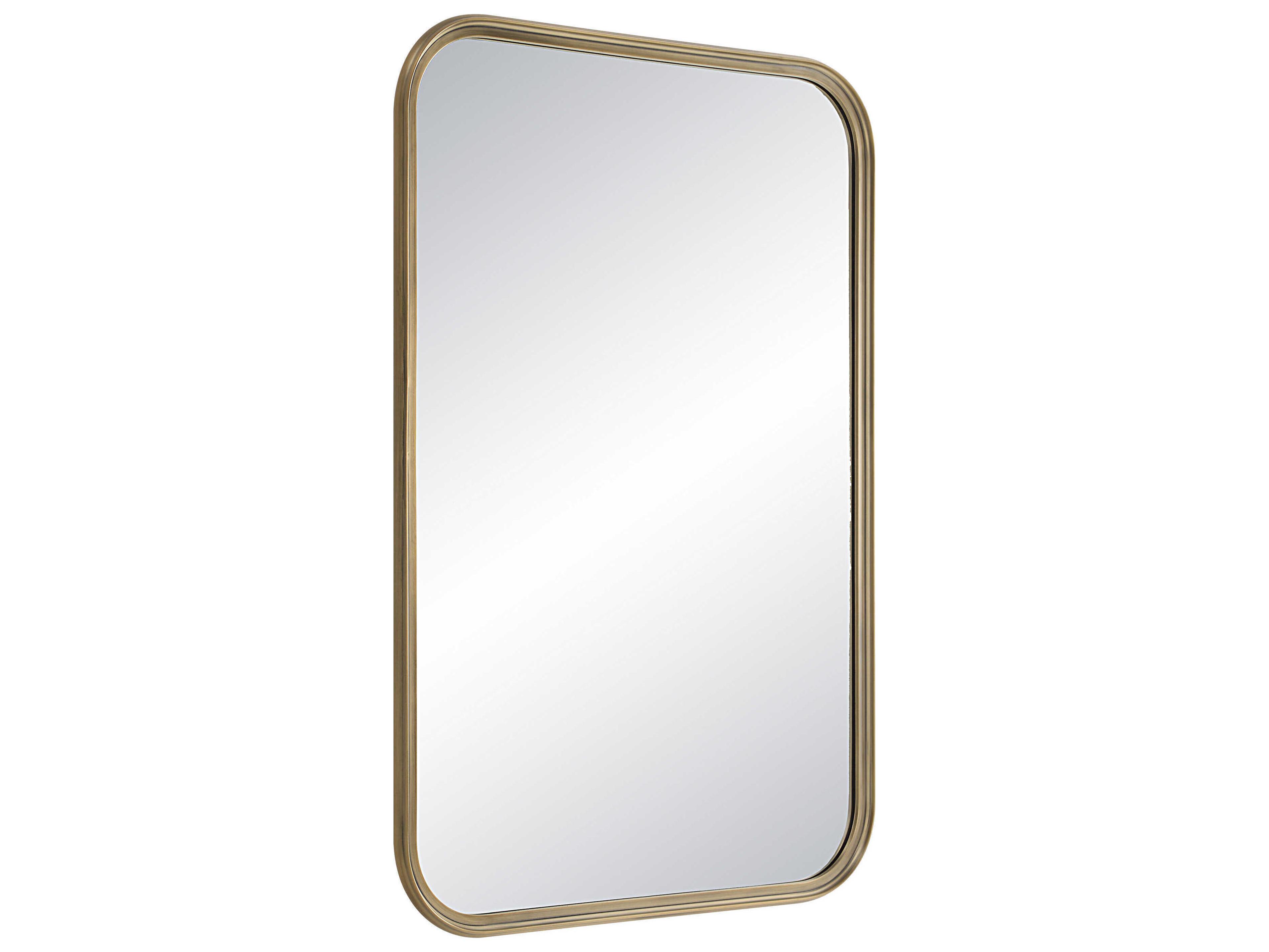 Renwil Jyn Antique Brushed Brass Rectangular Wall Mirror