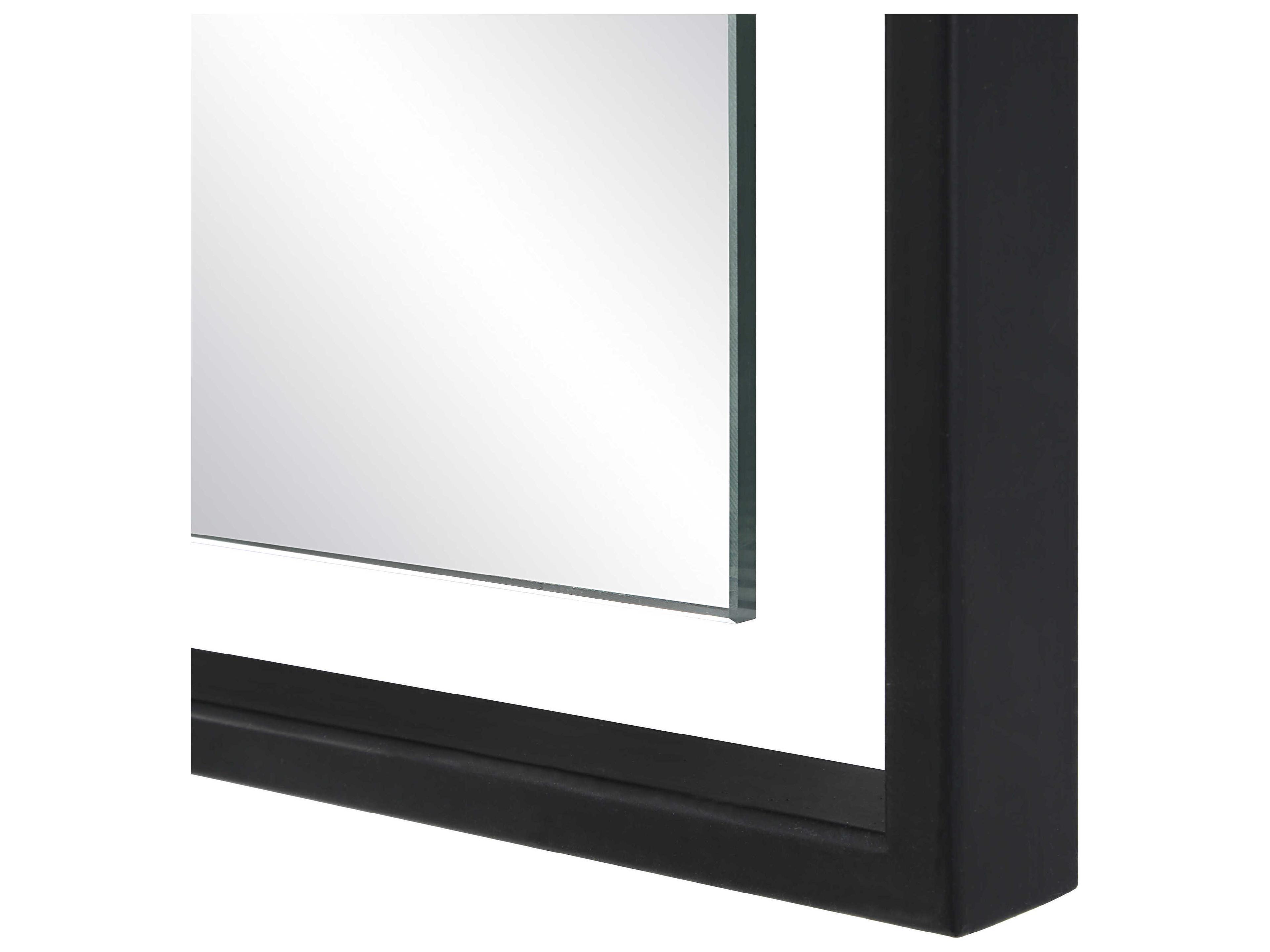 Renwil Marco Matte Black Rectangular Wall Mirror