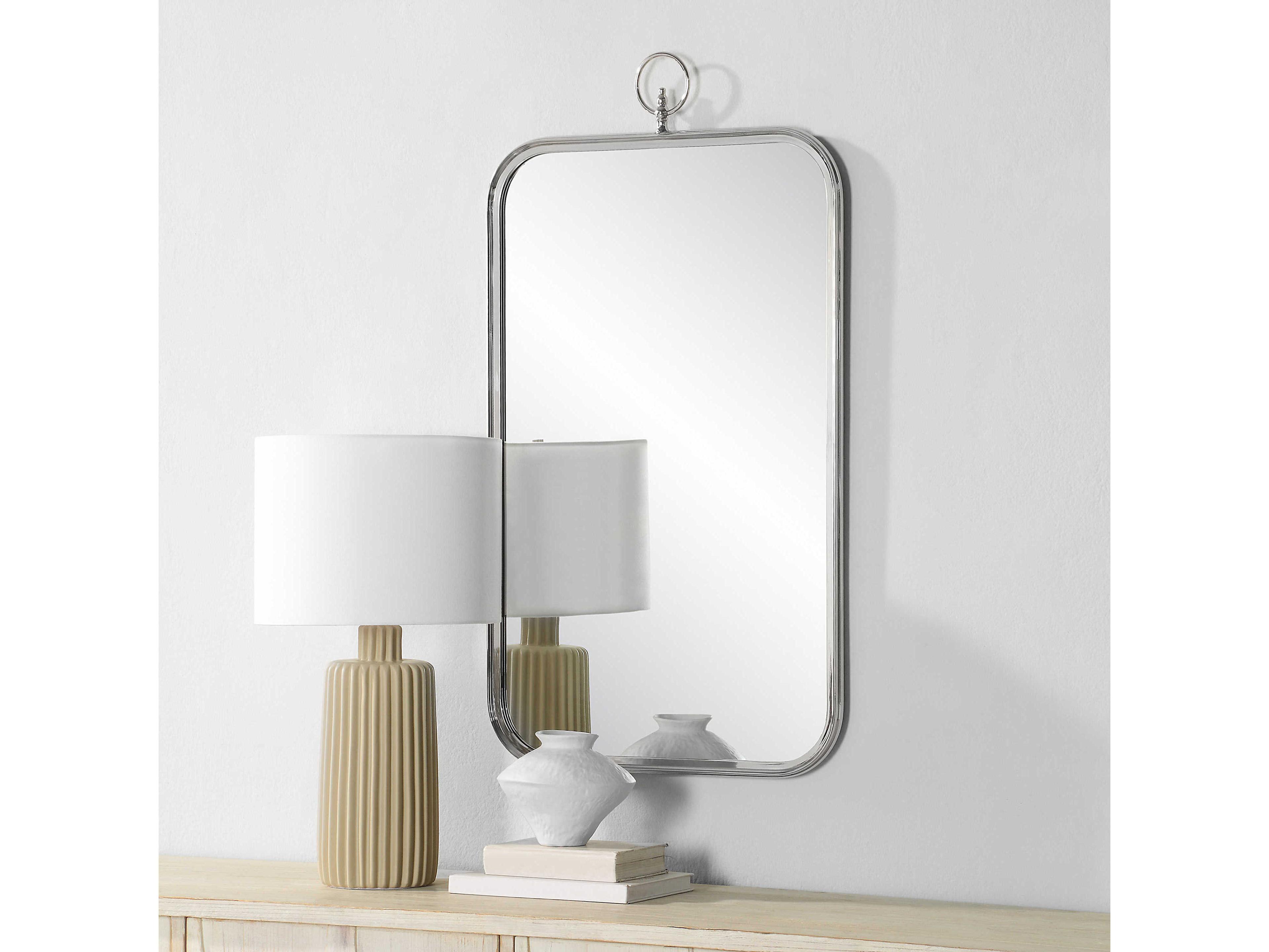 Renwil Dios Polished Nickel Rectangular Wall Mirror