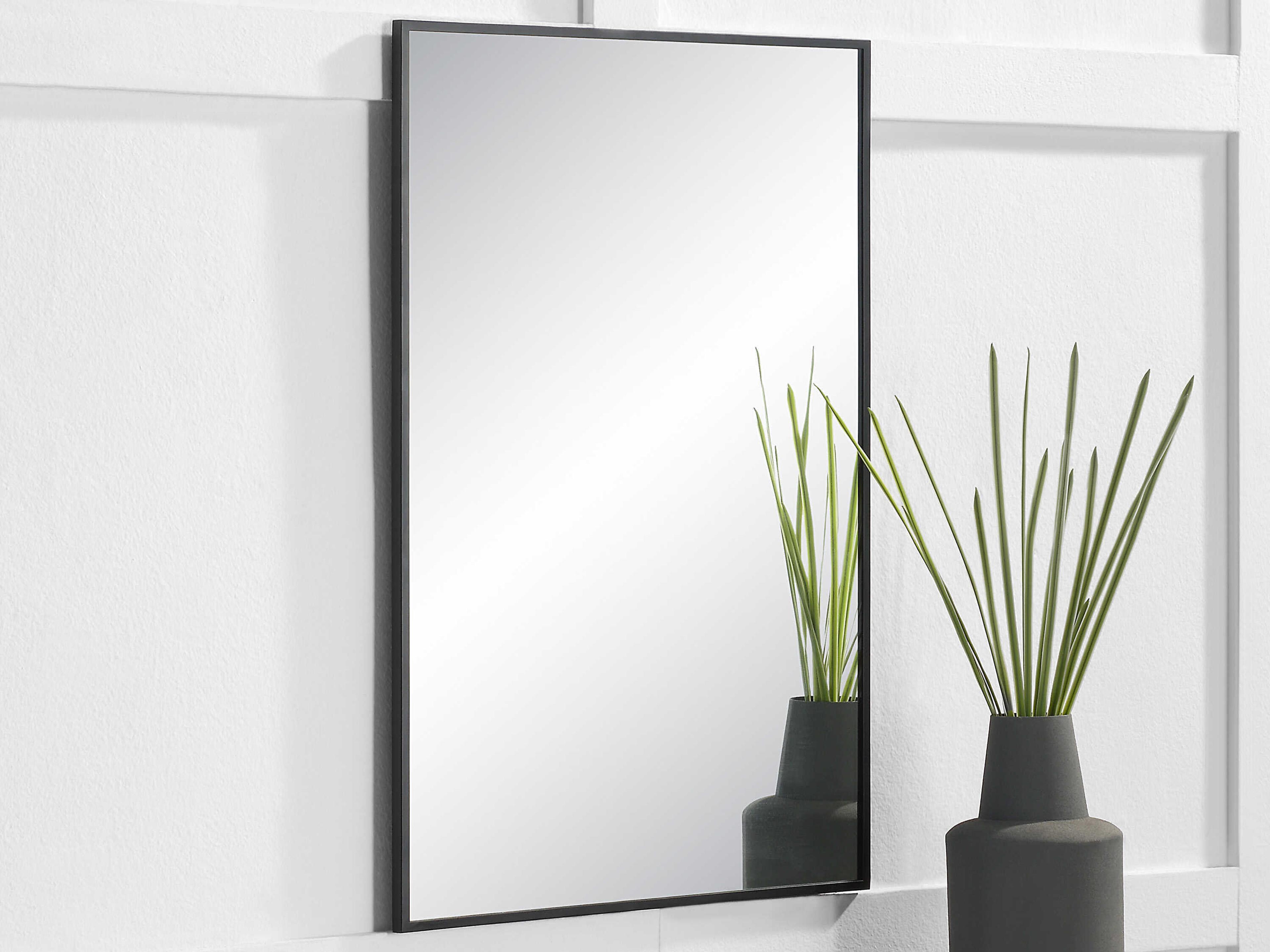 Renwil Gasel Matte Black Rectangular Wall Mirror