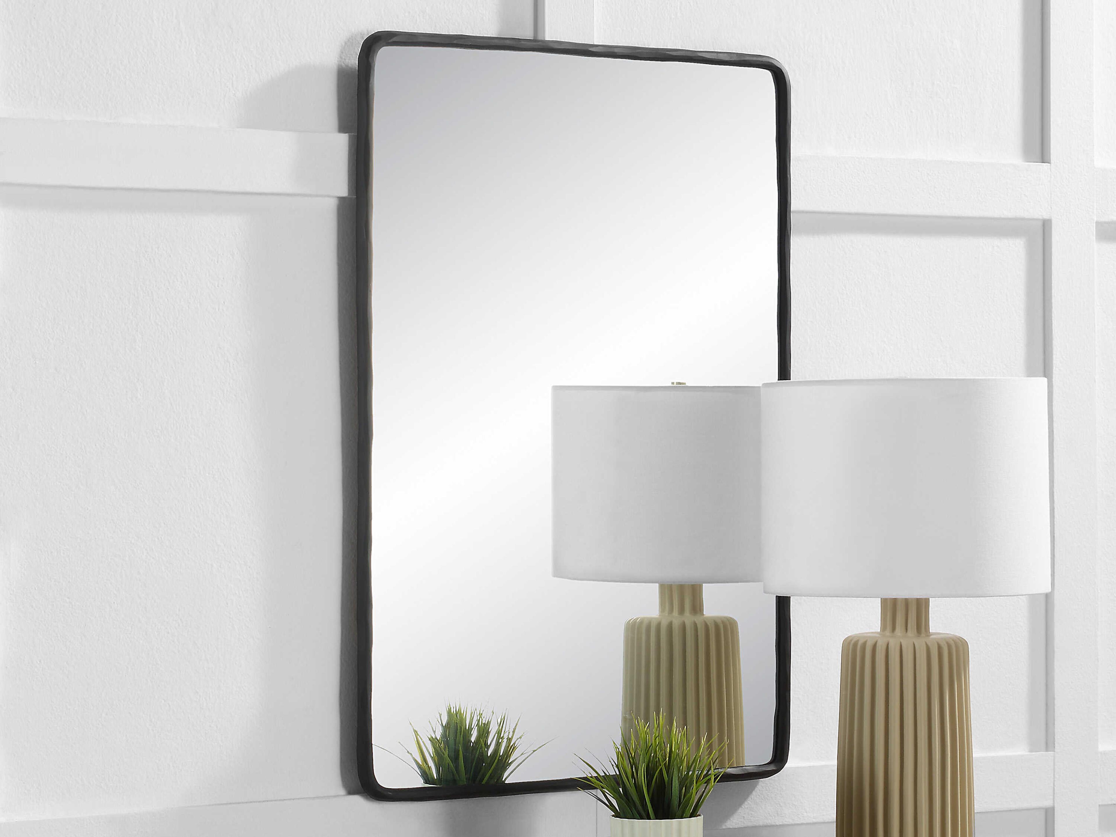 Renwil Jorah Matte Black Rectangular Wall Mirror