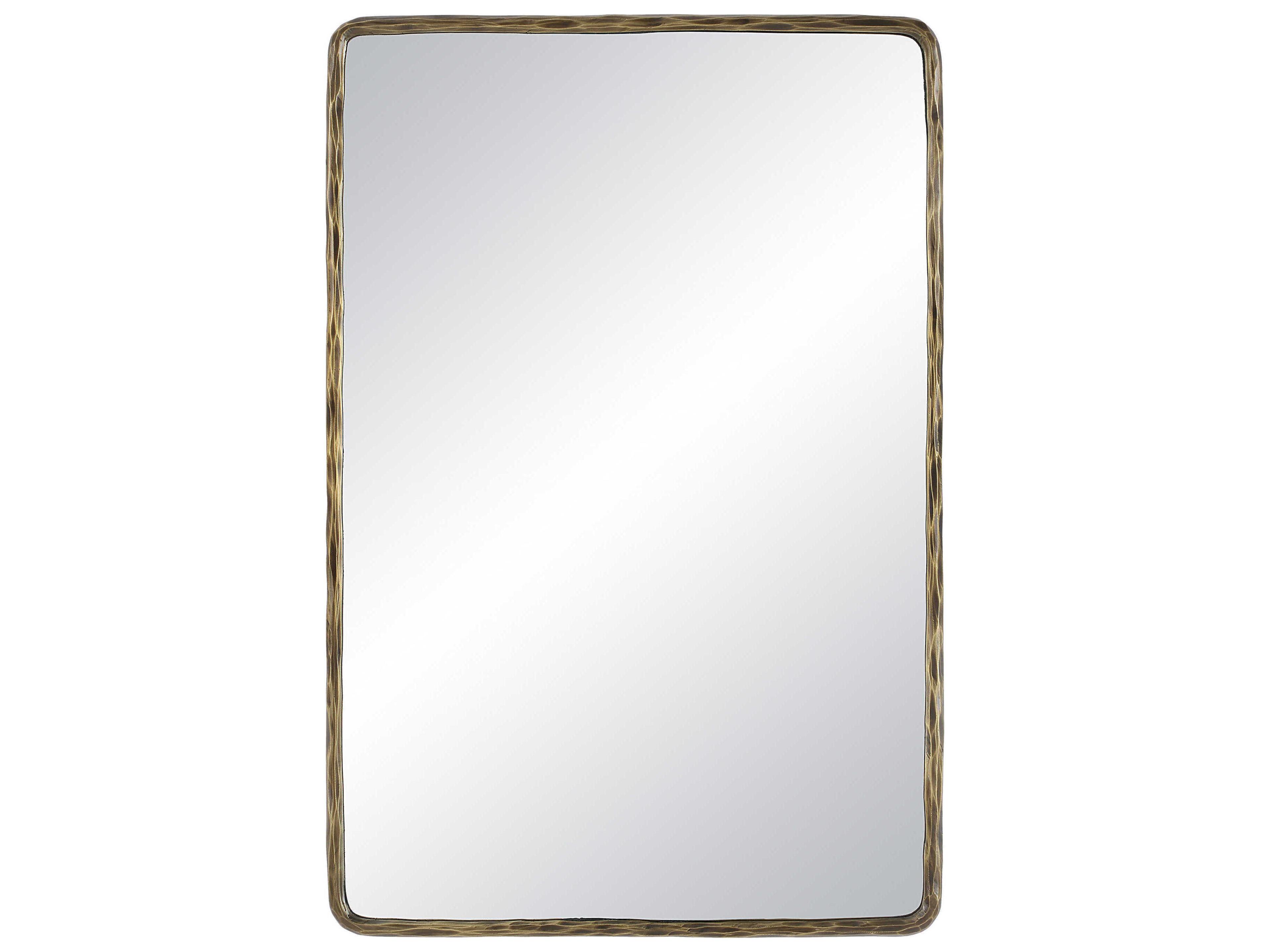 Ivory Dark Antique Brushed Brass Rectangular Wall Mirror