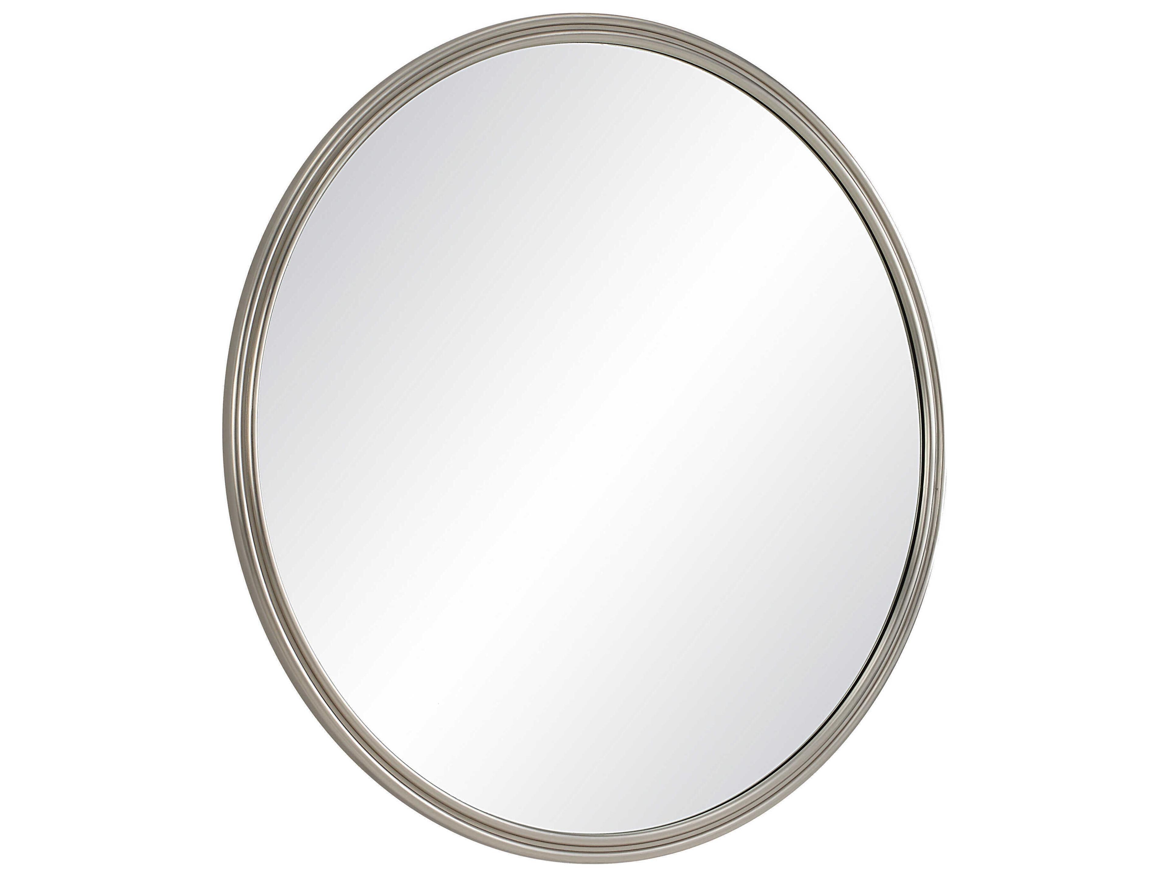 Renwil Oltimo Matte Satin Nickel Round Wall Mirror