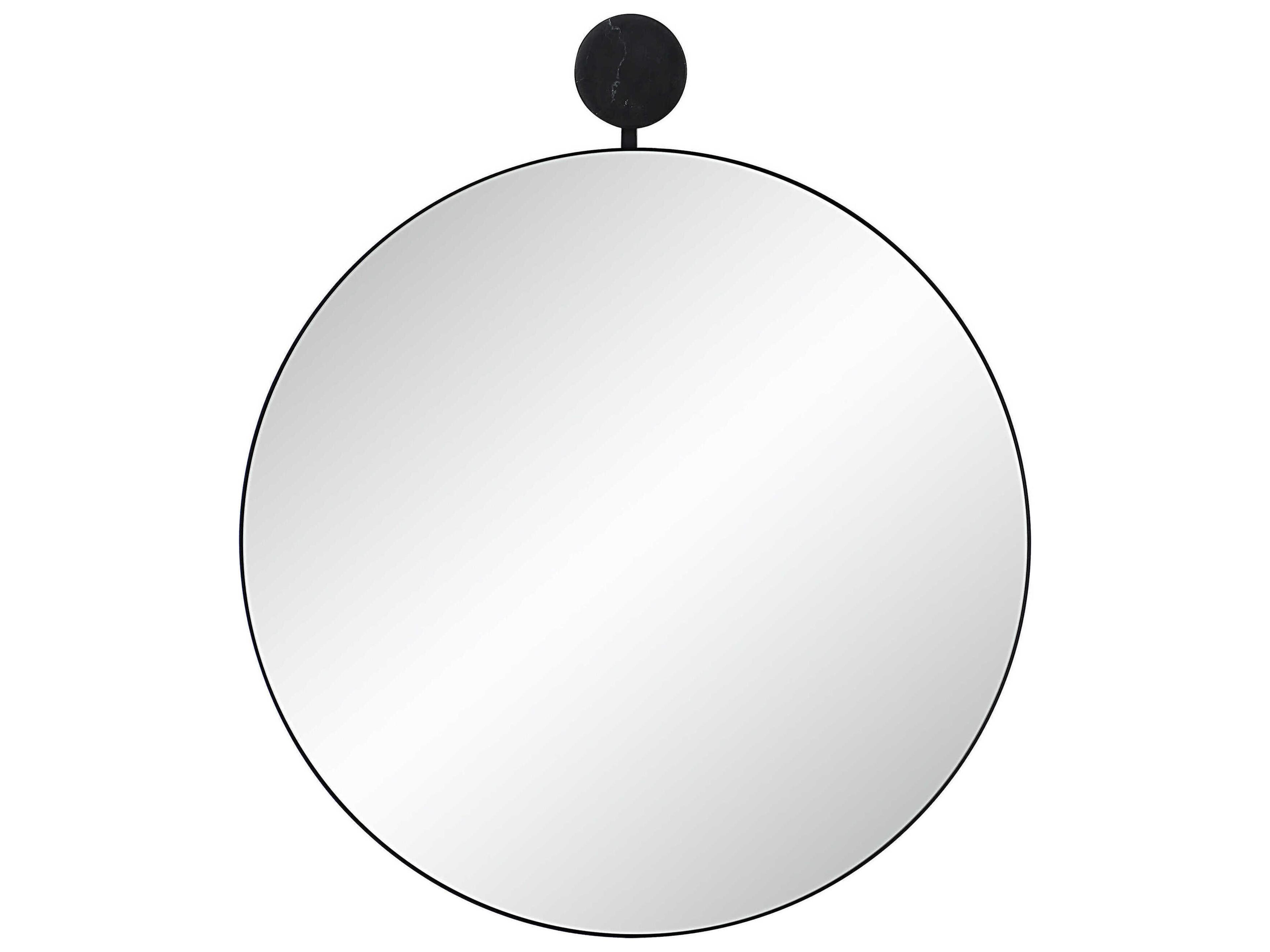 Adamas Matte Black Round Wall Mirror