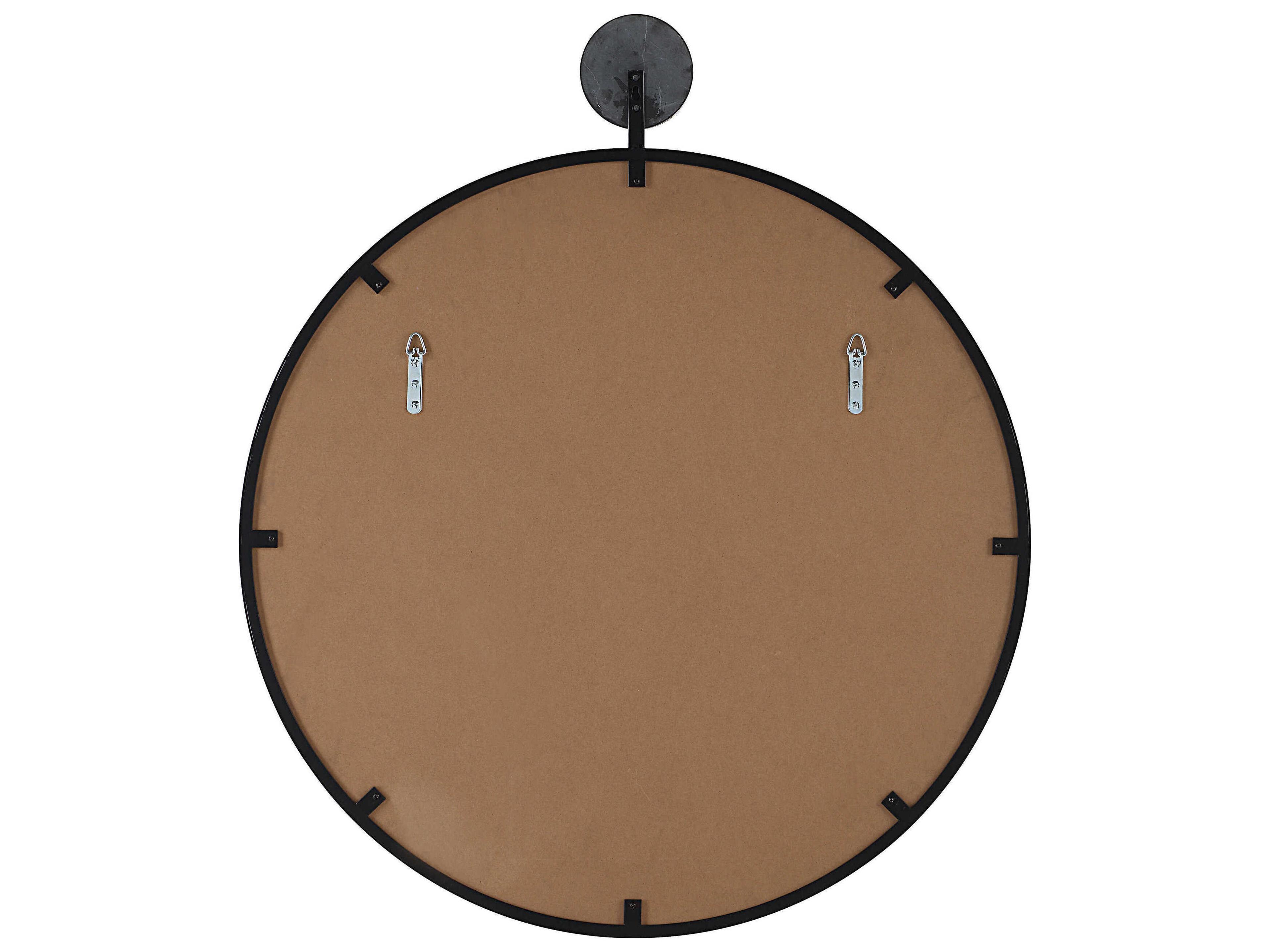 Renwil Adamas Matte Black Round Wall Mirror