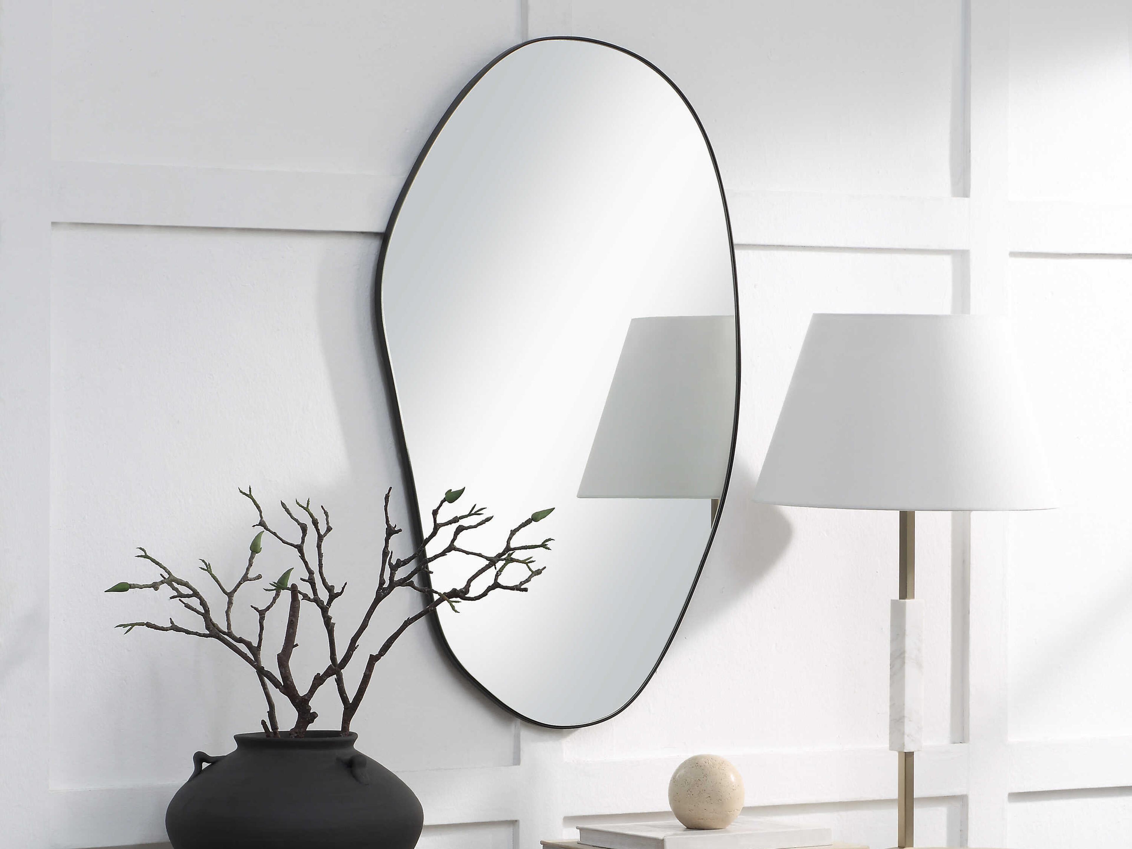 Renwil Gela Matte Black Wall Mirror