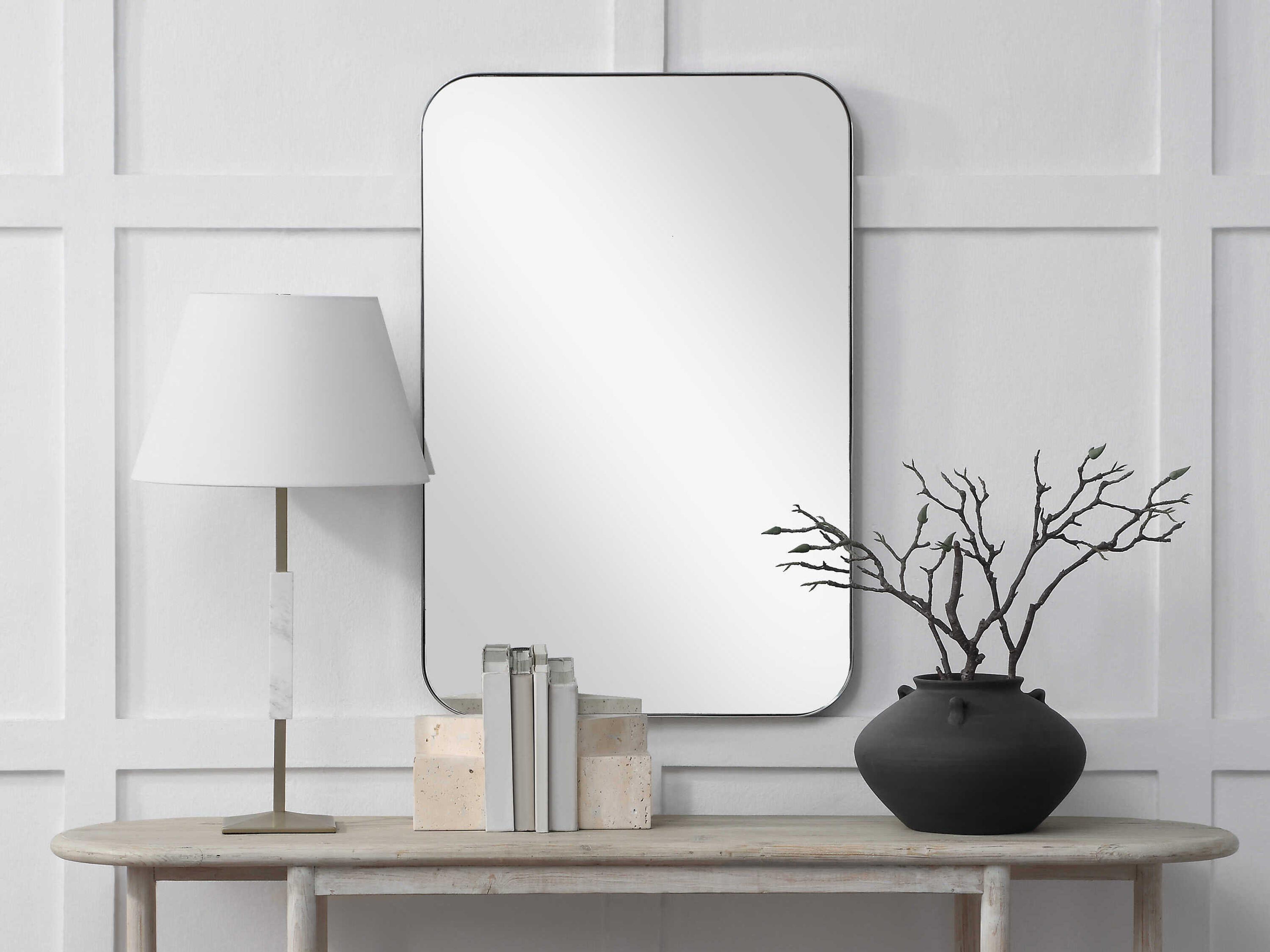 Renwil Louvas Nickel Rectangular Wall Mirror