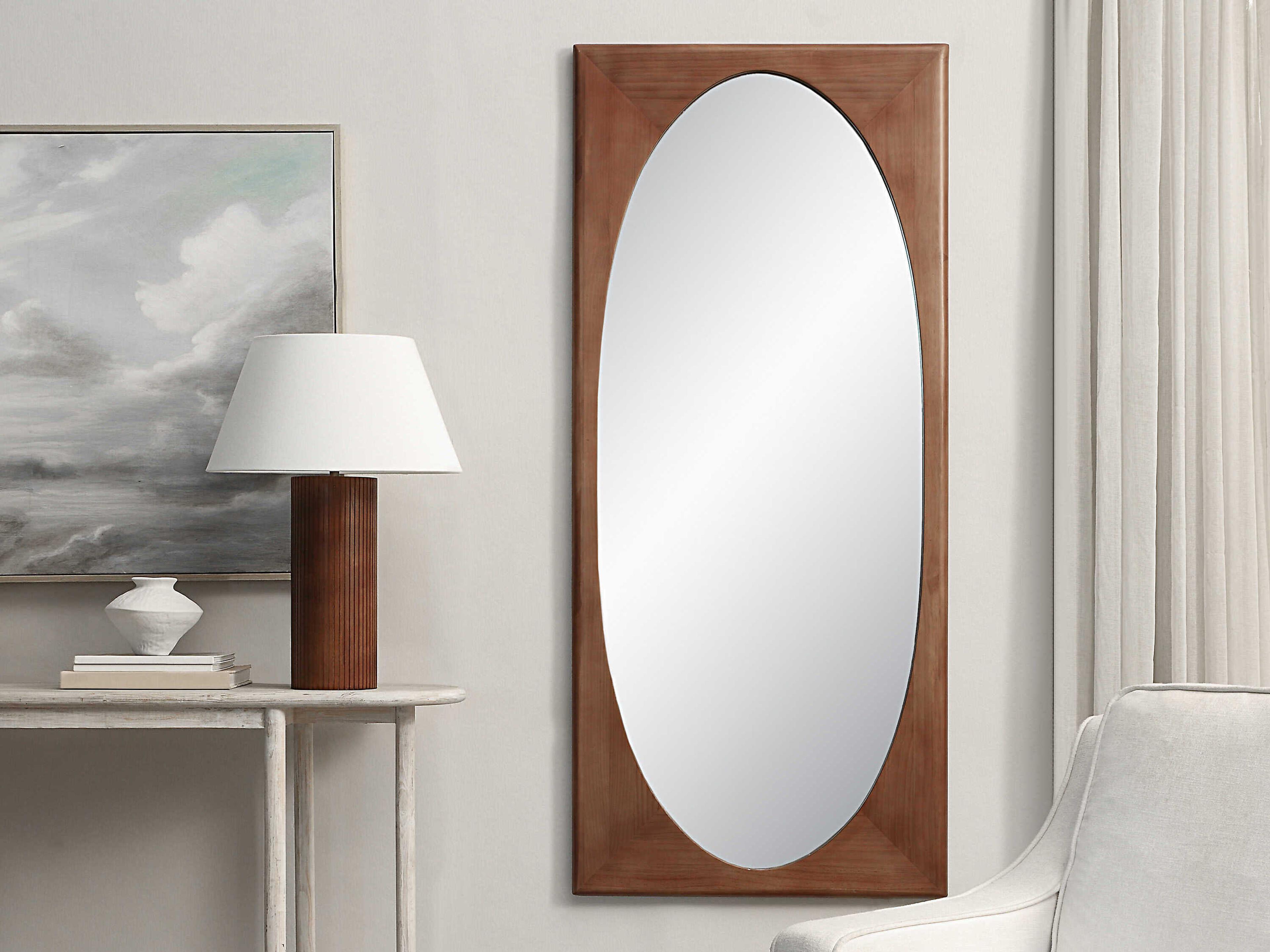 Renwil Sitia Walnut Rectangular Wall Mirror