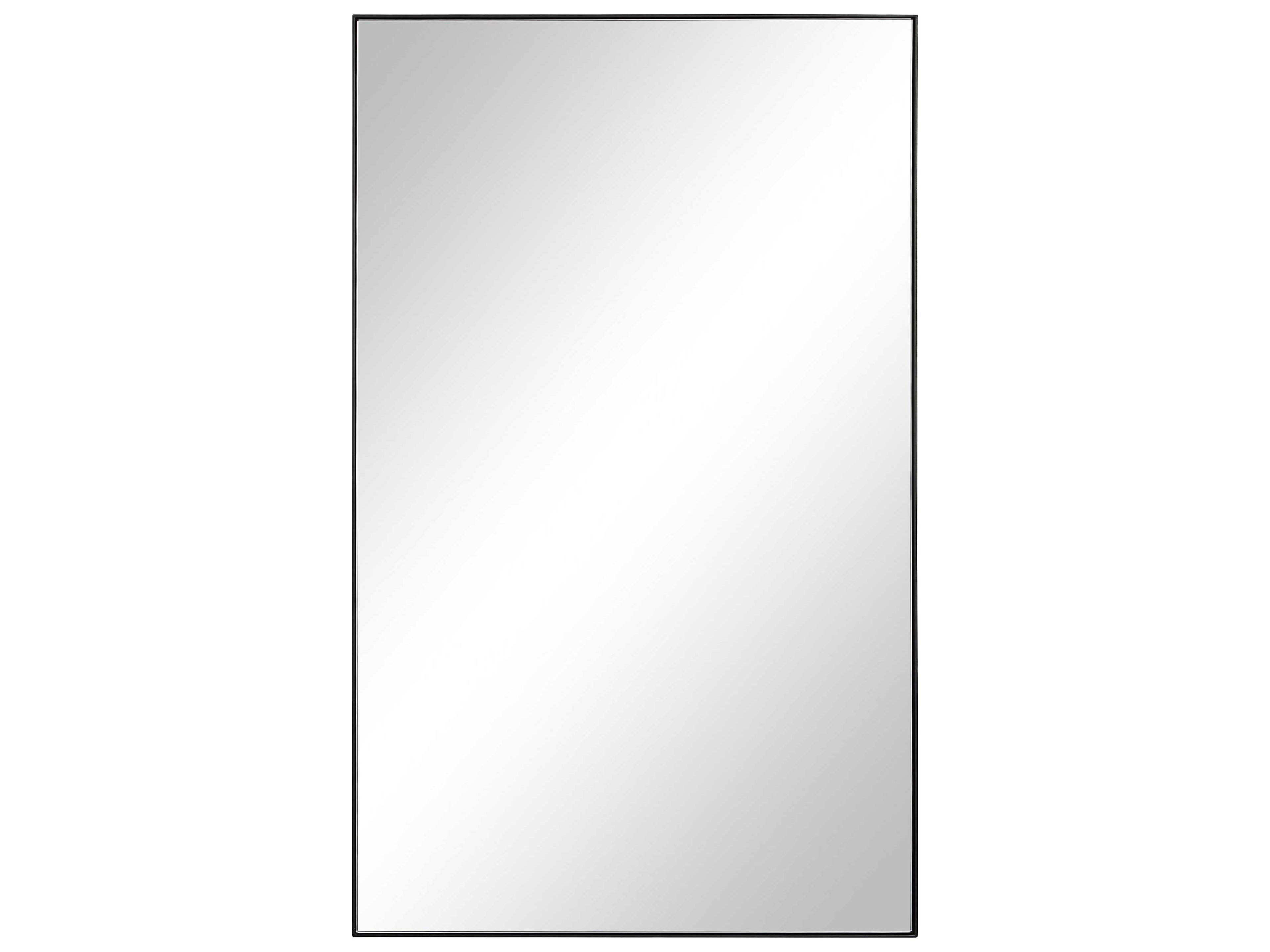 Loutro Matte Black Rectangular Wall Mirror