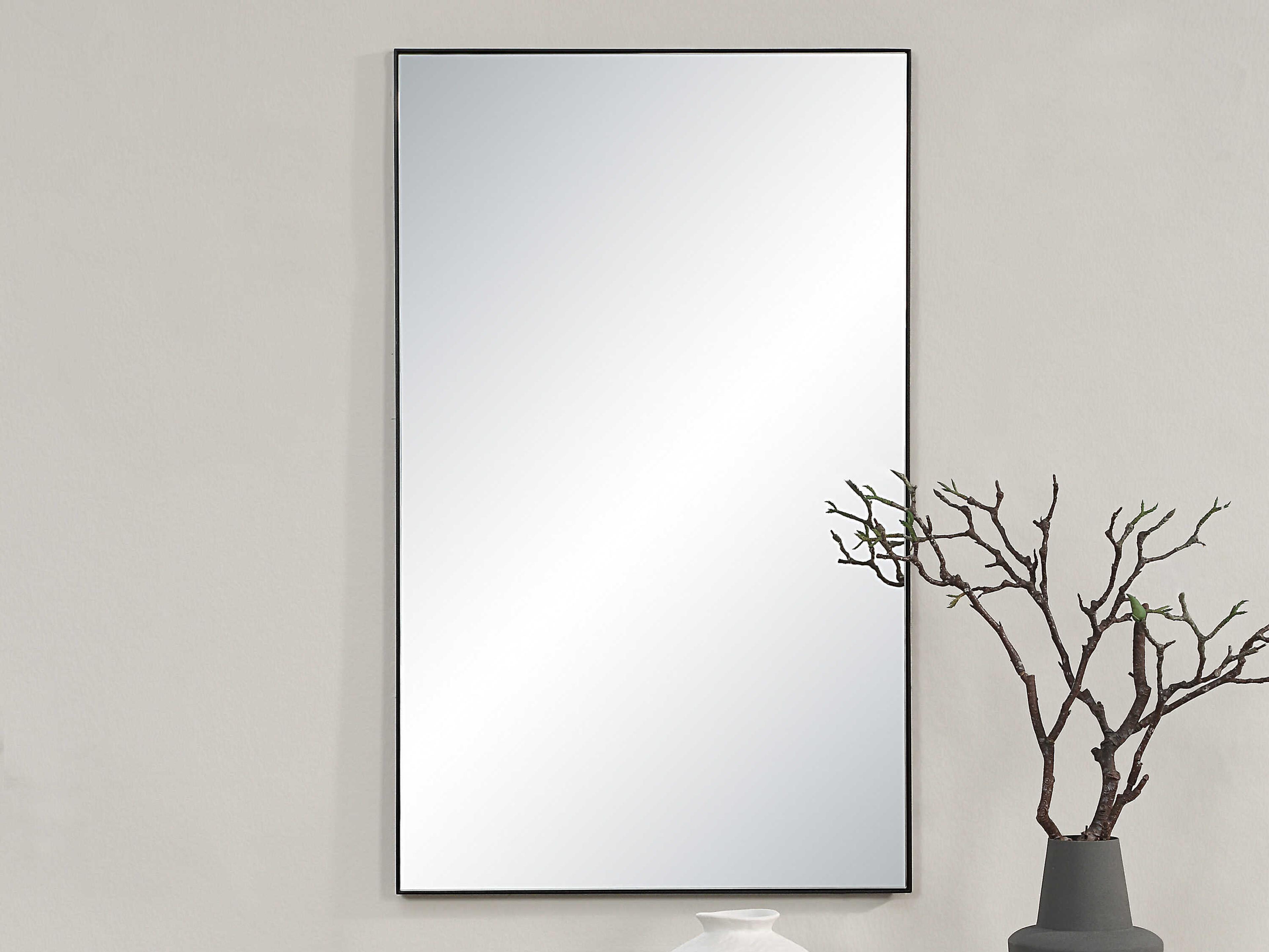 Renwil Loutro Matte Black Rectangular Wall Mirror