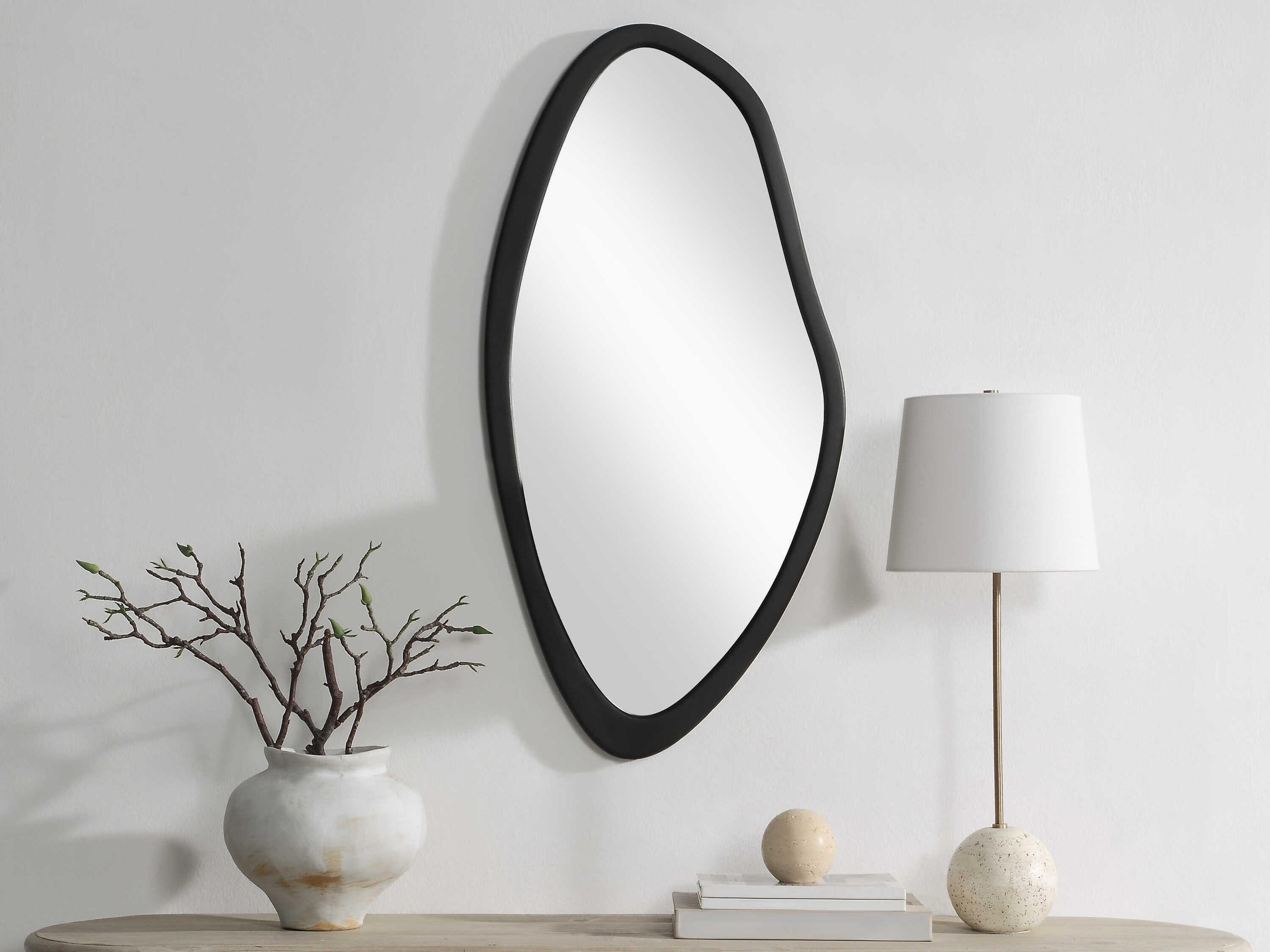 Renwil Trani Matte Black Wall Mirror