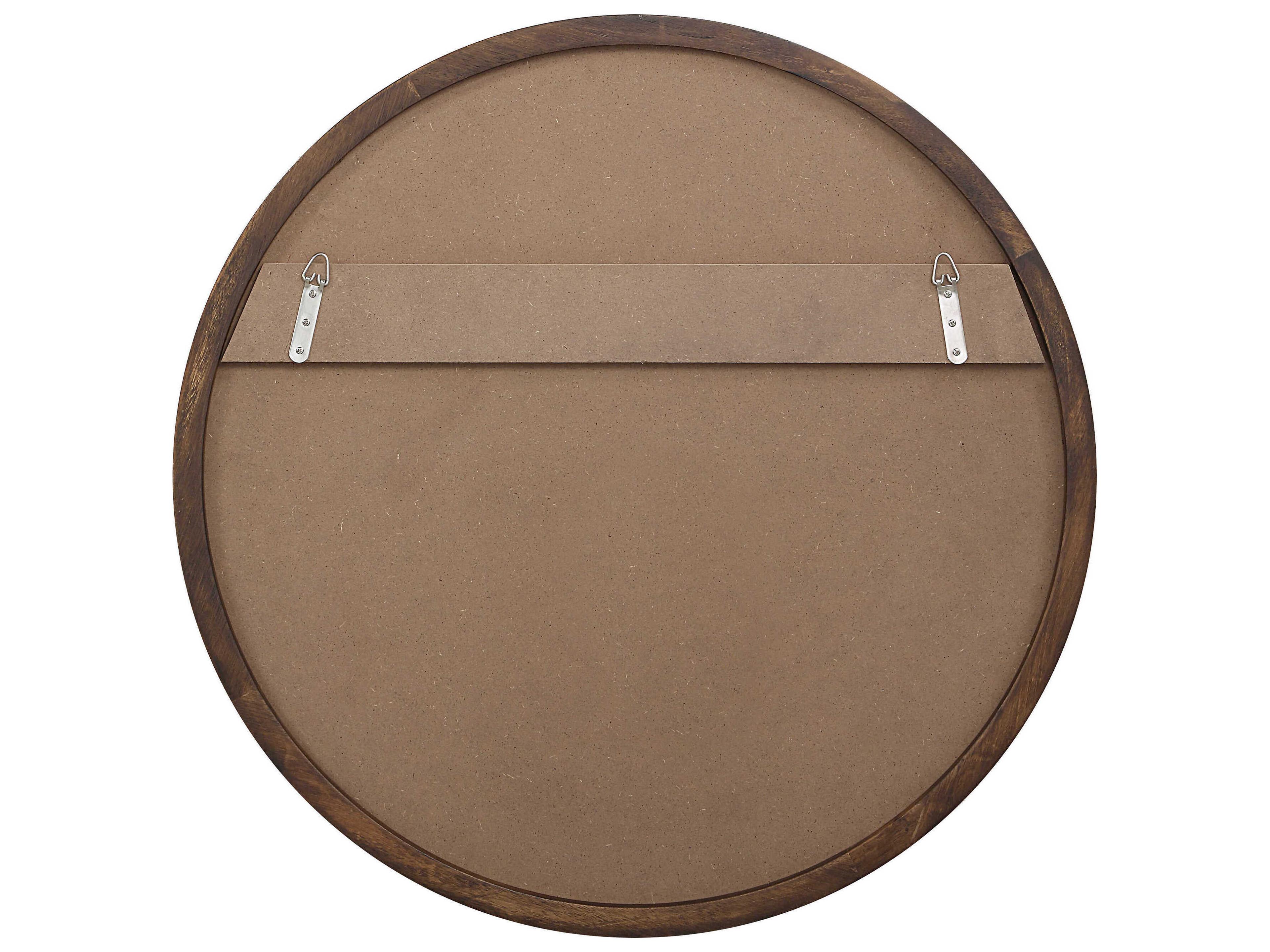 Renwil Modi Walnut Round Wall Mirror