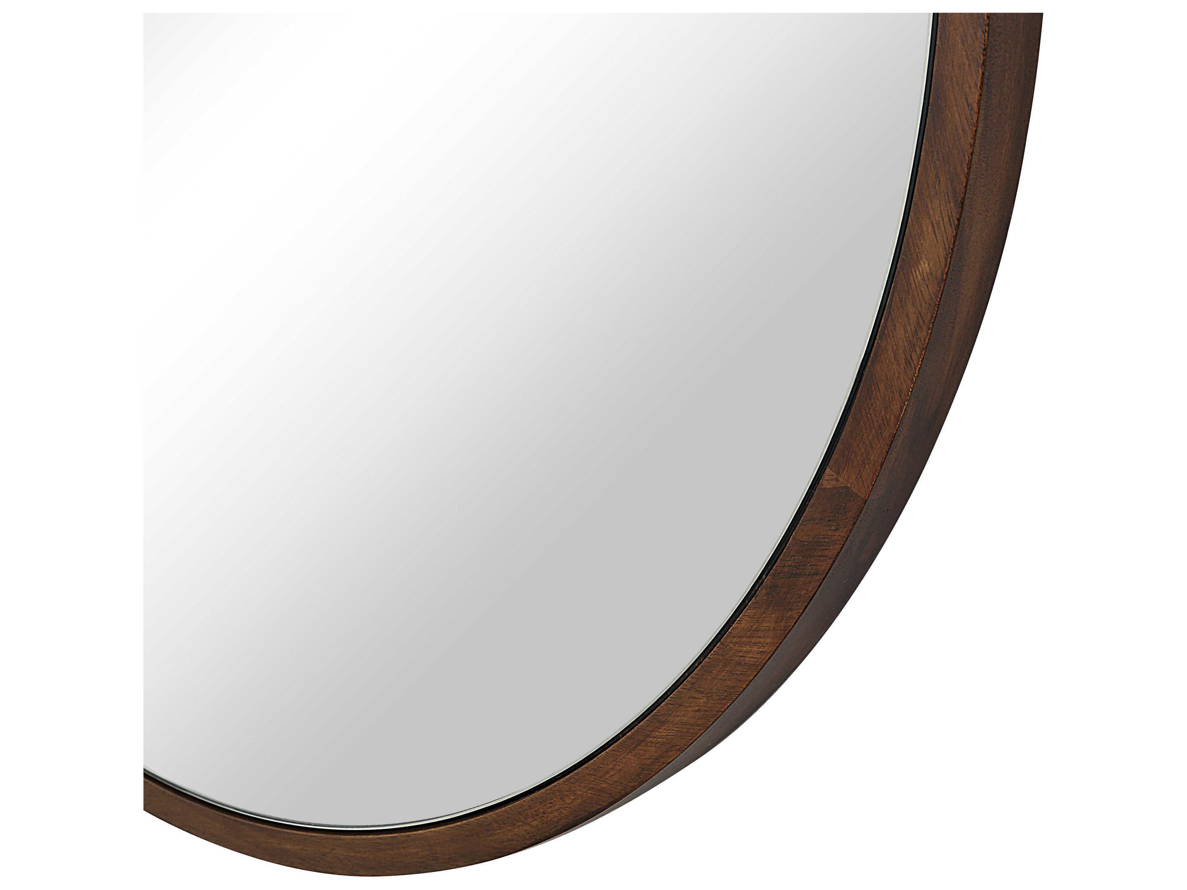 Renwil Modi Walnut Round Wall Mirror