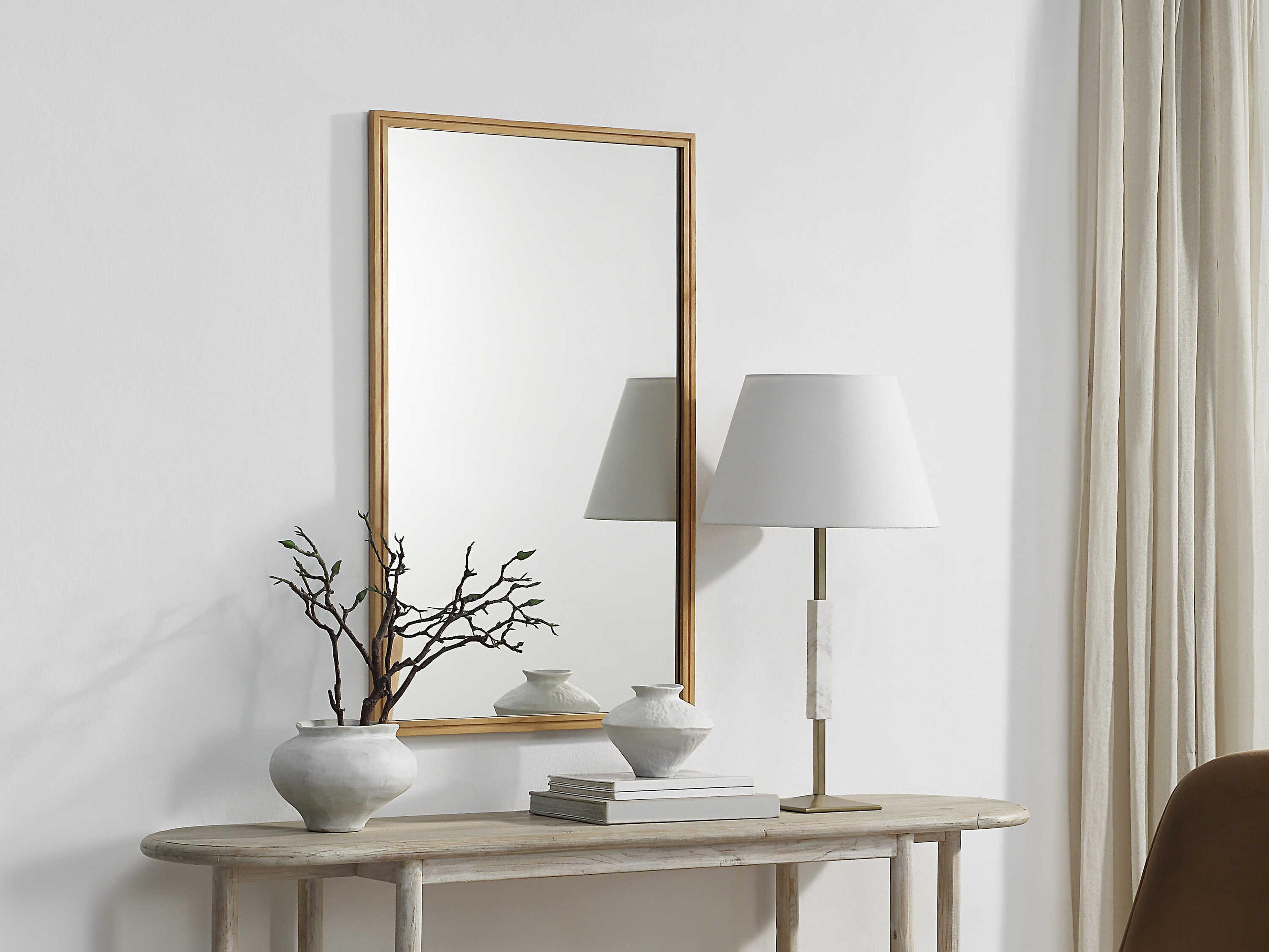 Renwil Canas Natural Rectangular Wall Mirror