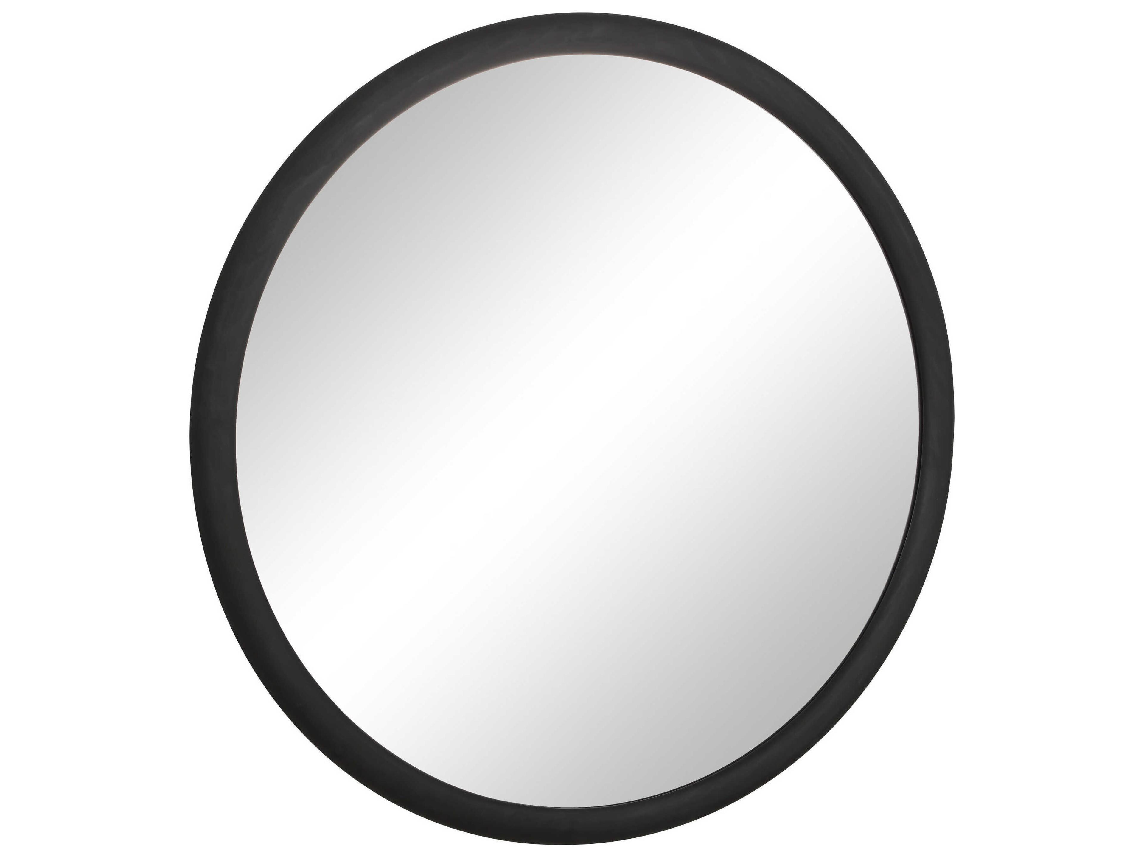 Renwil Olica Matte Black Round Wall Mirror