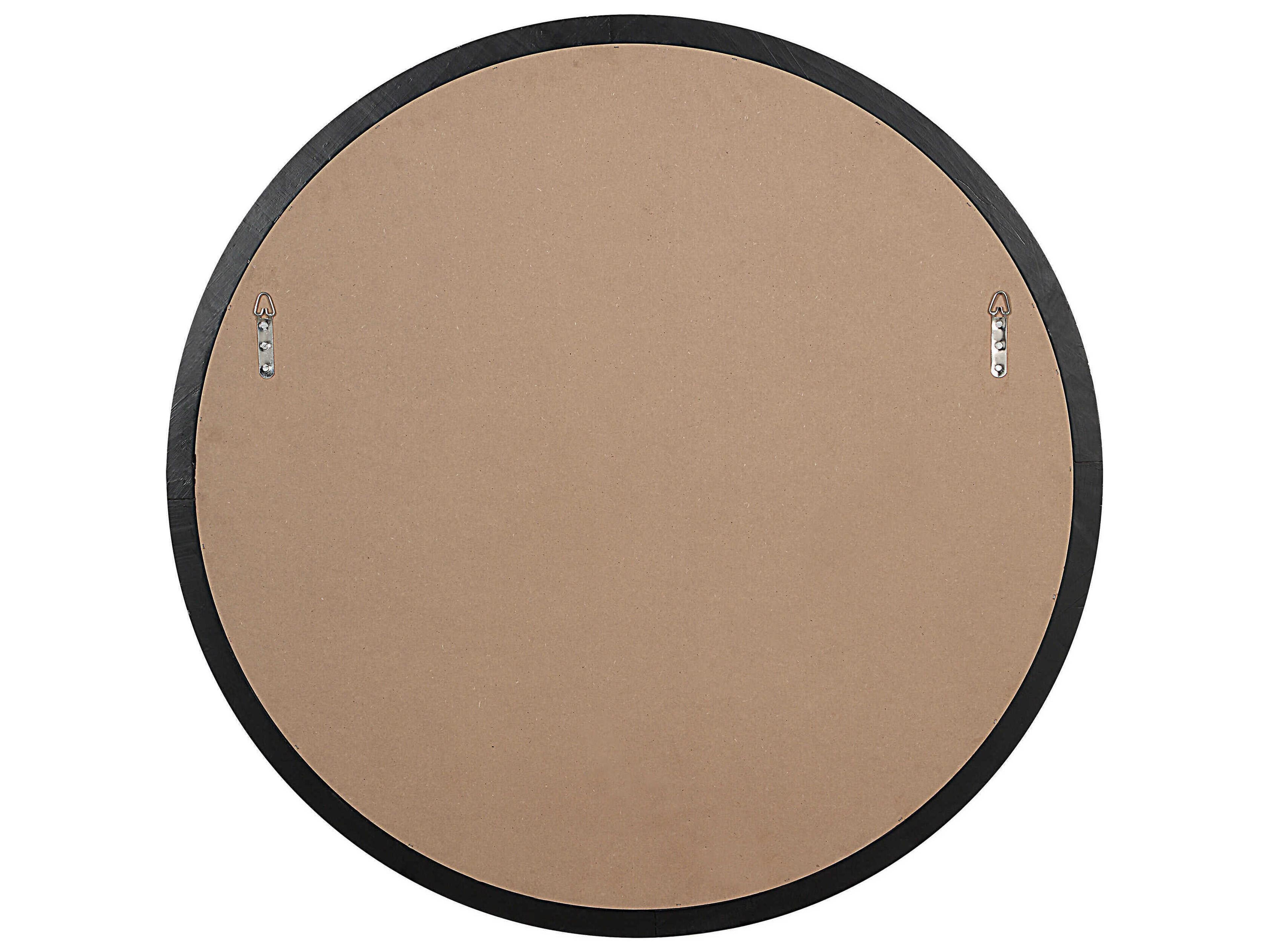 Renwil Olica Matte Black Round Wall Mirror