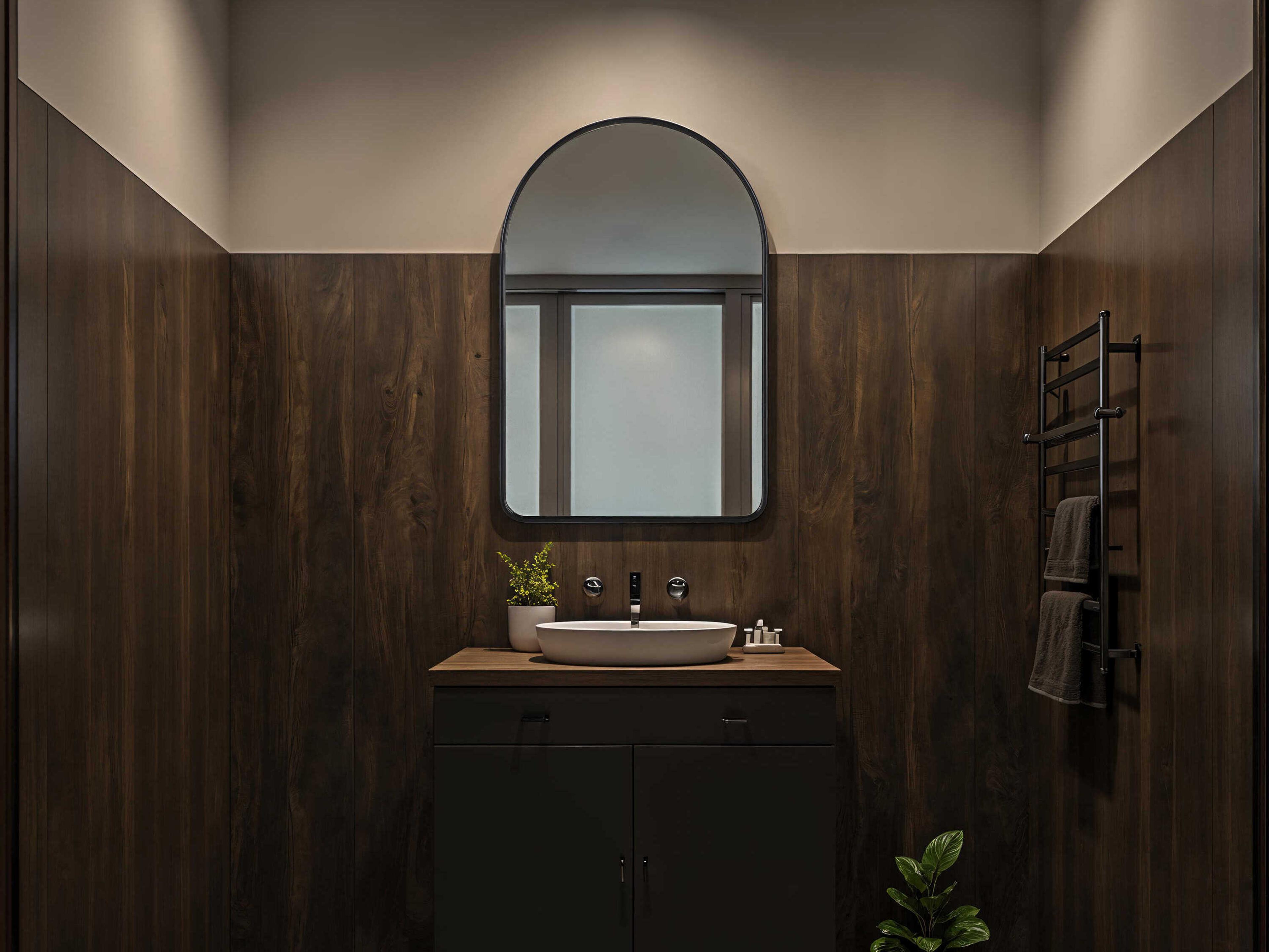 Renwil Cascais Matte Black Wall Mirror