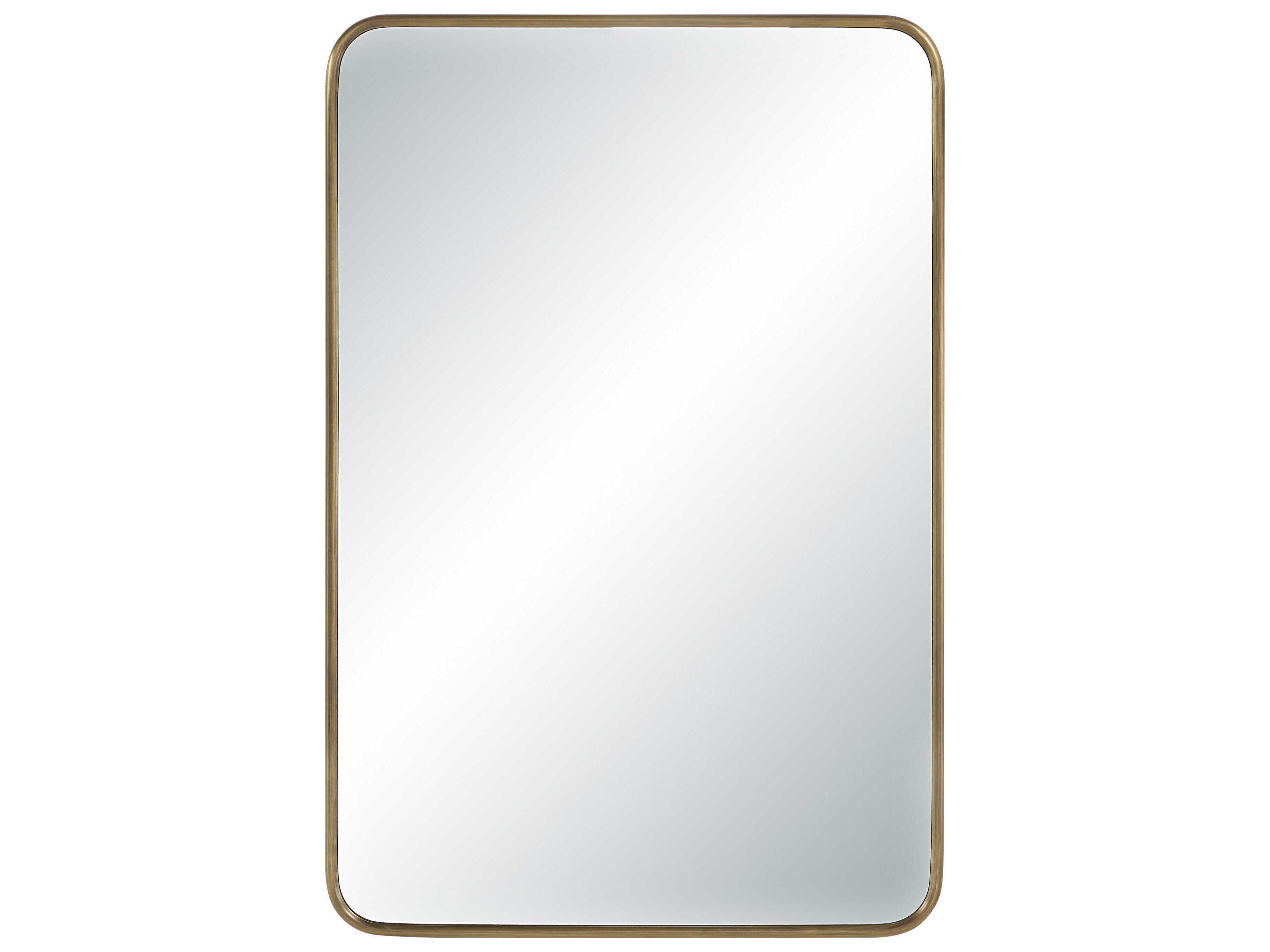 Franca Dark Antique Brushed Brass Rectangular Wall Mirror