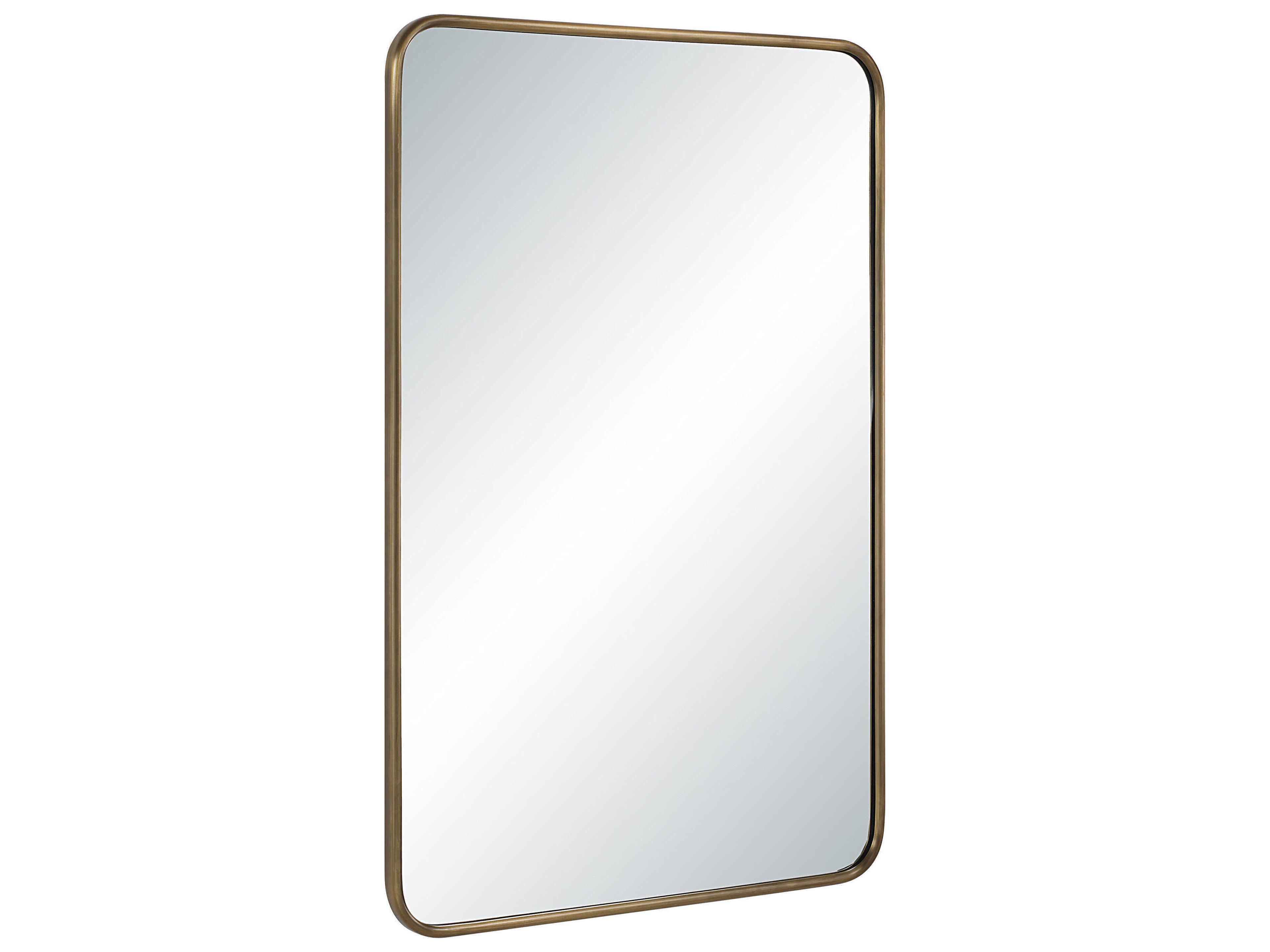 Renwil Franca Dark Antique Brushed Brass Rectangular Wall Mirror