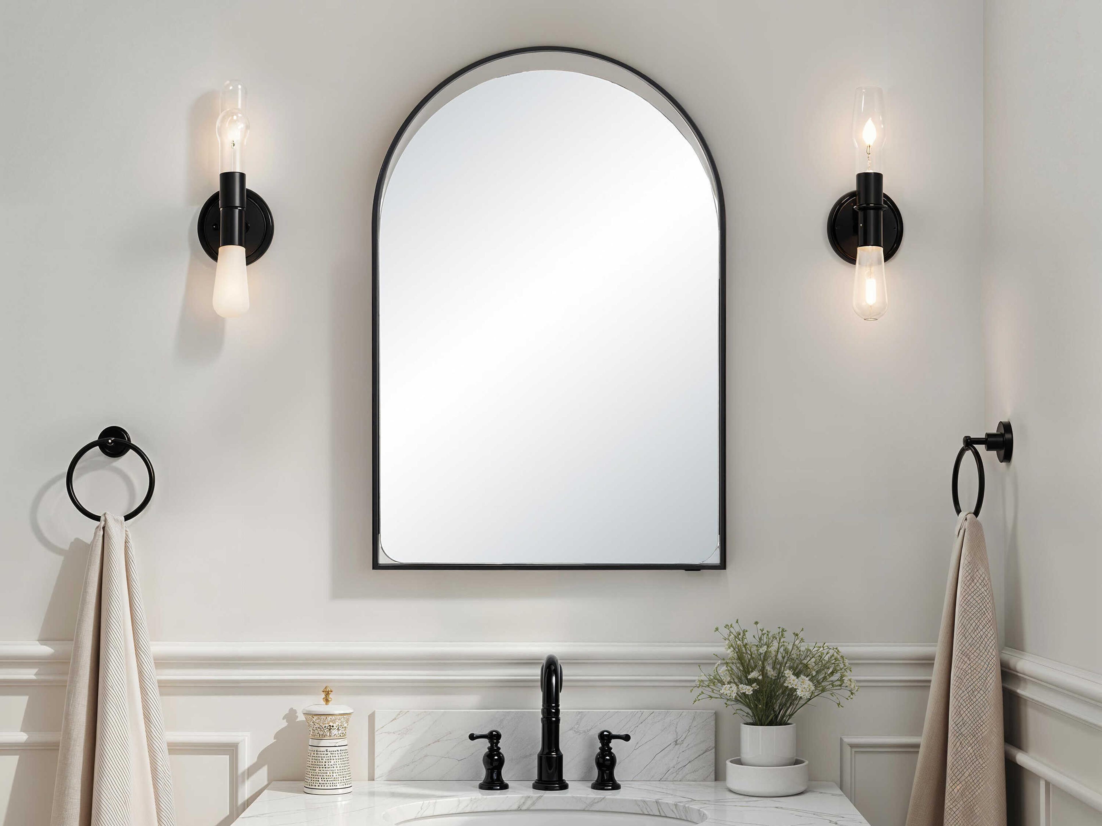 Renwil Maniola Matte Black Wall Mirror