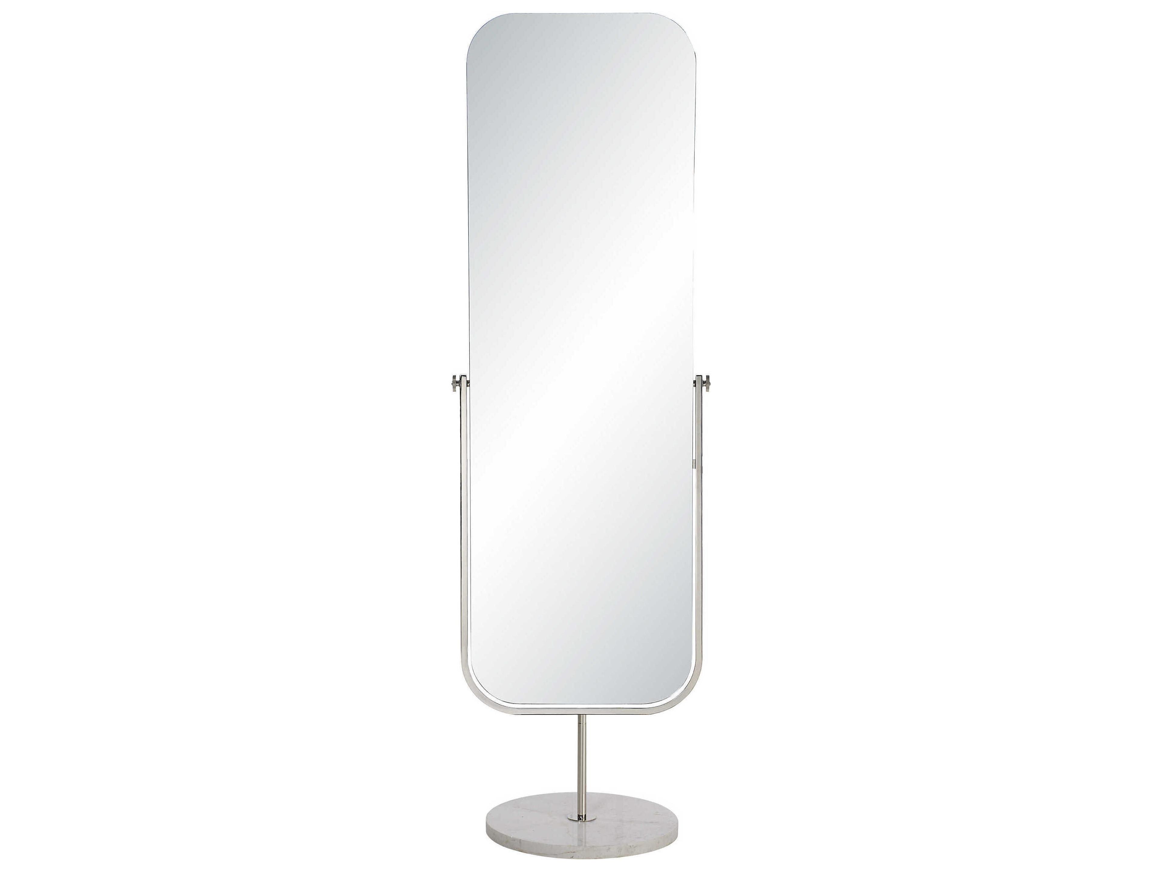 Mandra Polished Nickel Rectangular Floor Mirror