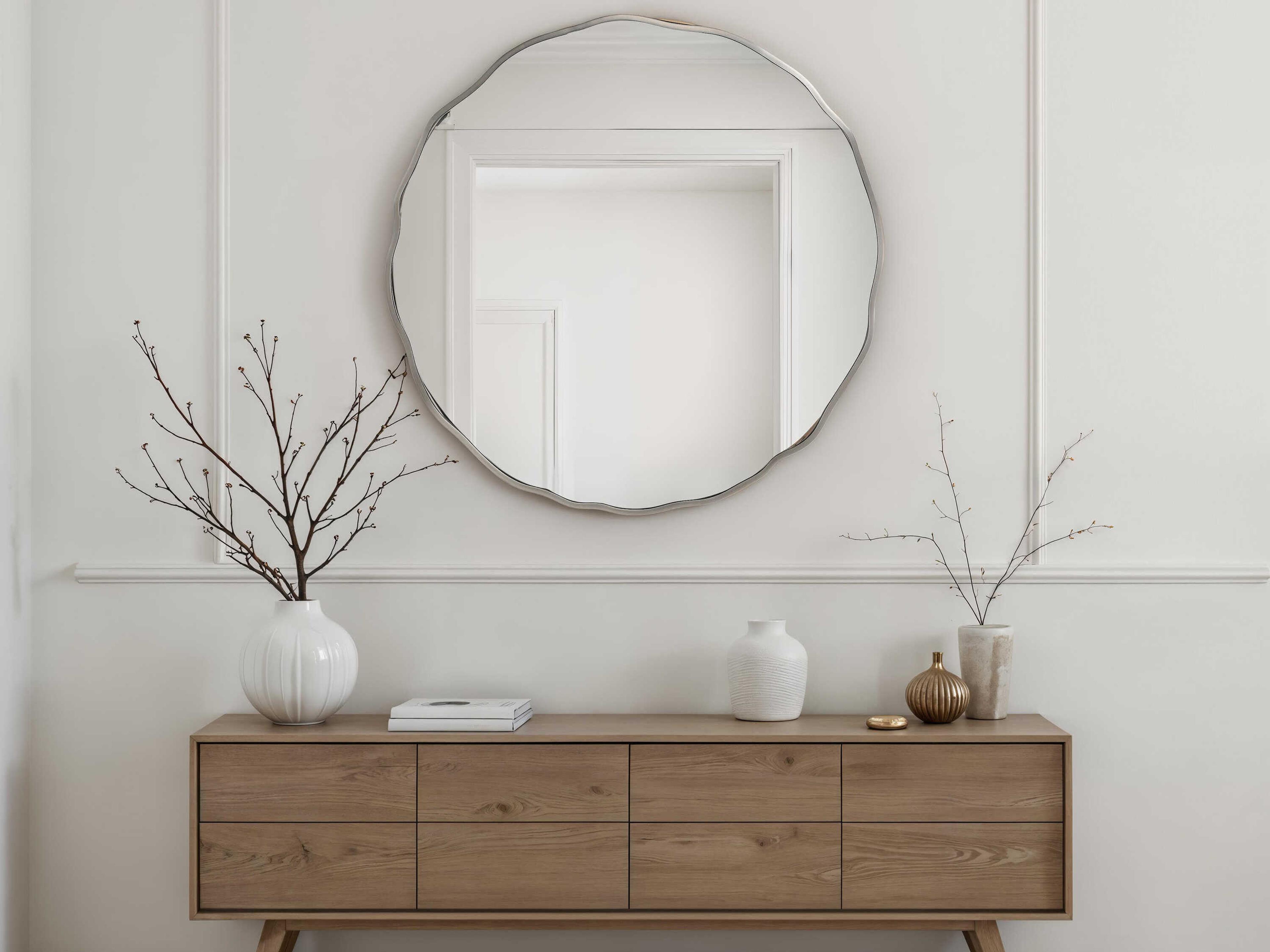 Renwil Knox Antique Nickel Round Wall Mirror