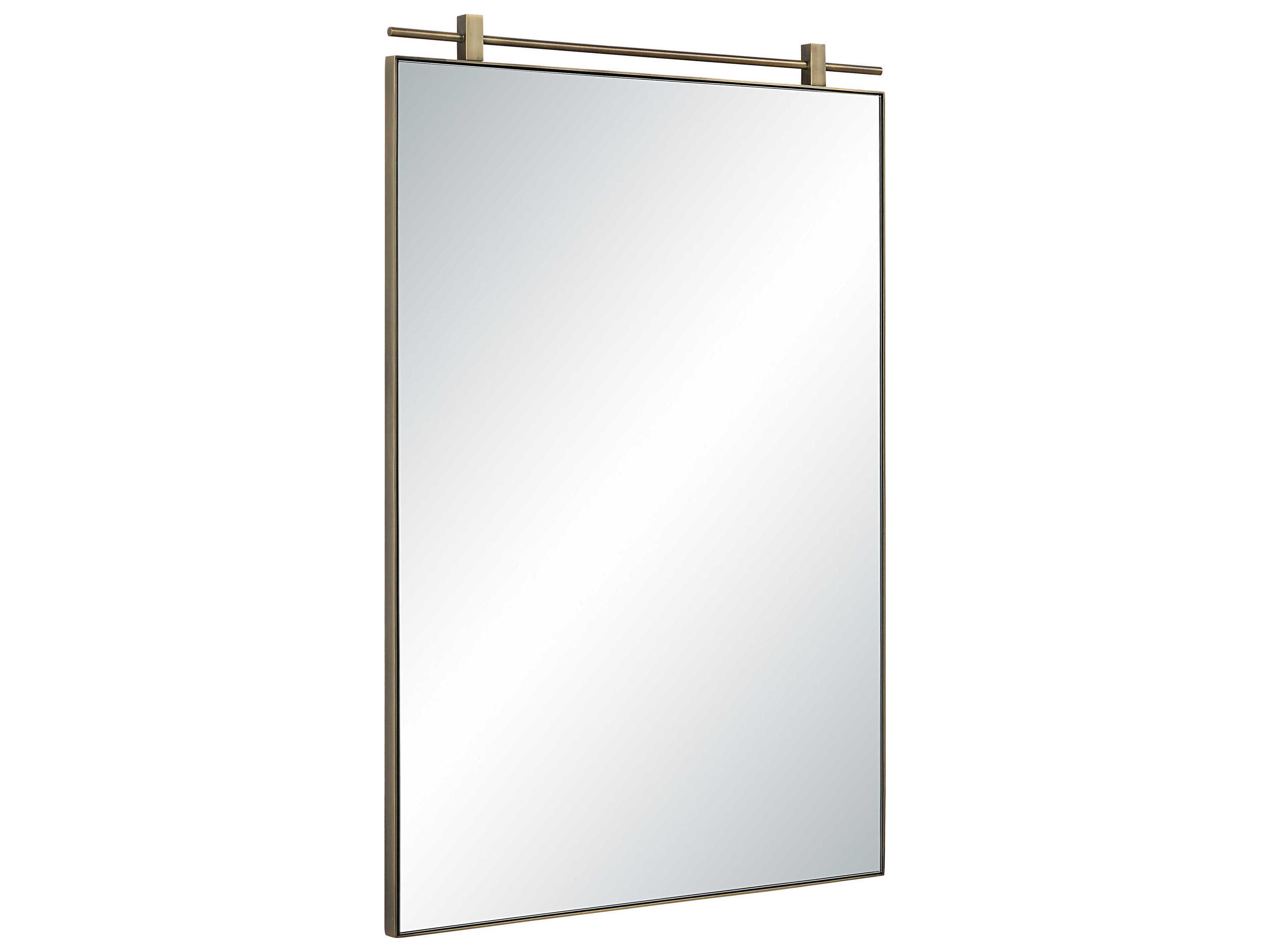 Renwil Neem Dark Antique Brushed Brass Rectangular Wall Mirror