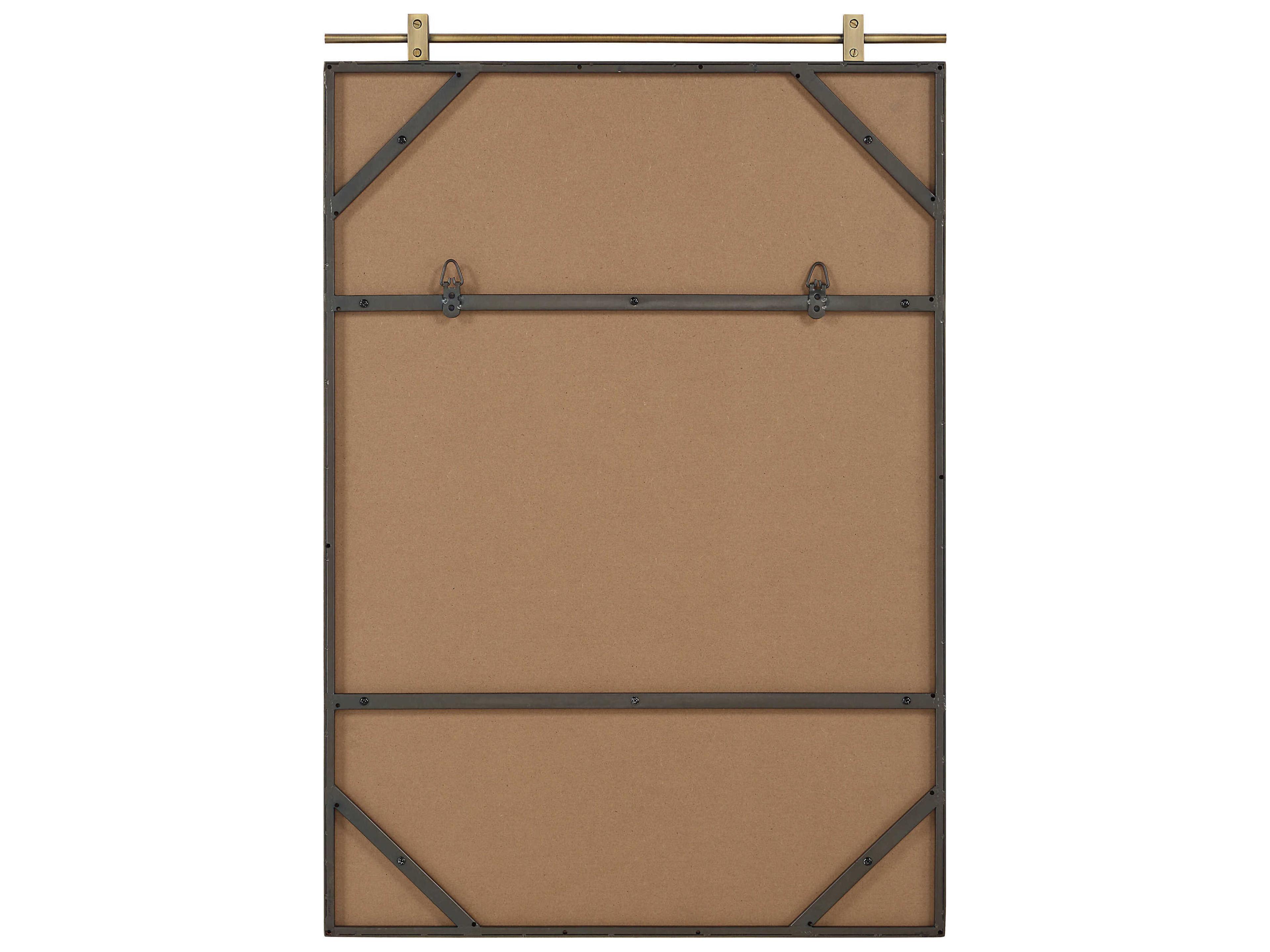 Renwil Neem Dark Antique Brushed Brass Rectangular Wall Mirror