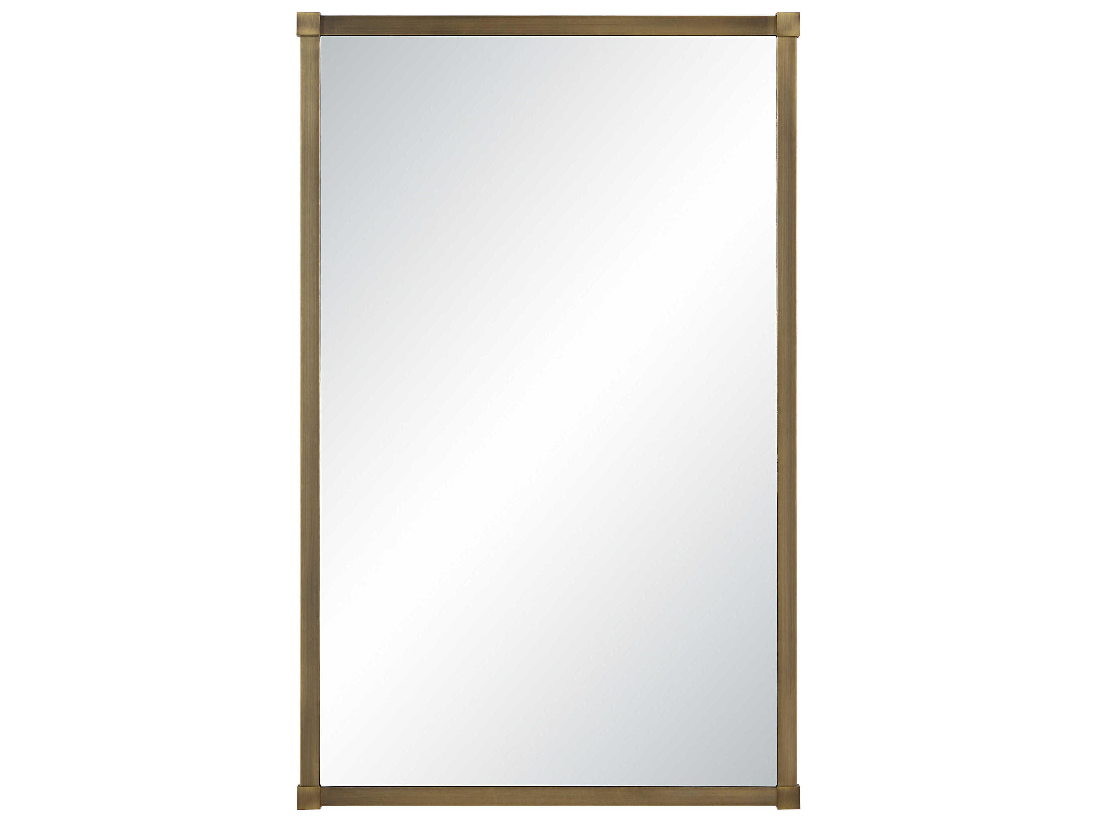 Khaya Dark Antique Brushed Brass Rectangular Wall Mirror