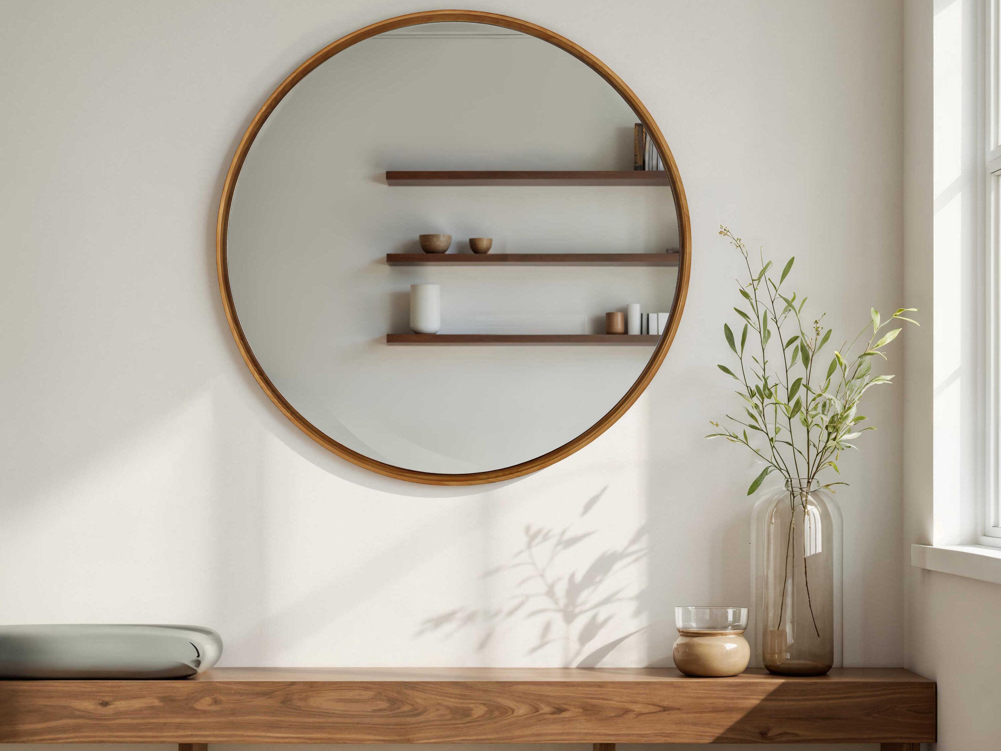 Renwil Canna Natural Round Wall Mirror