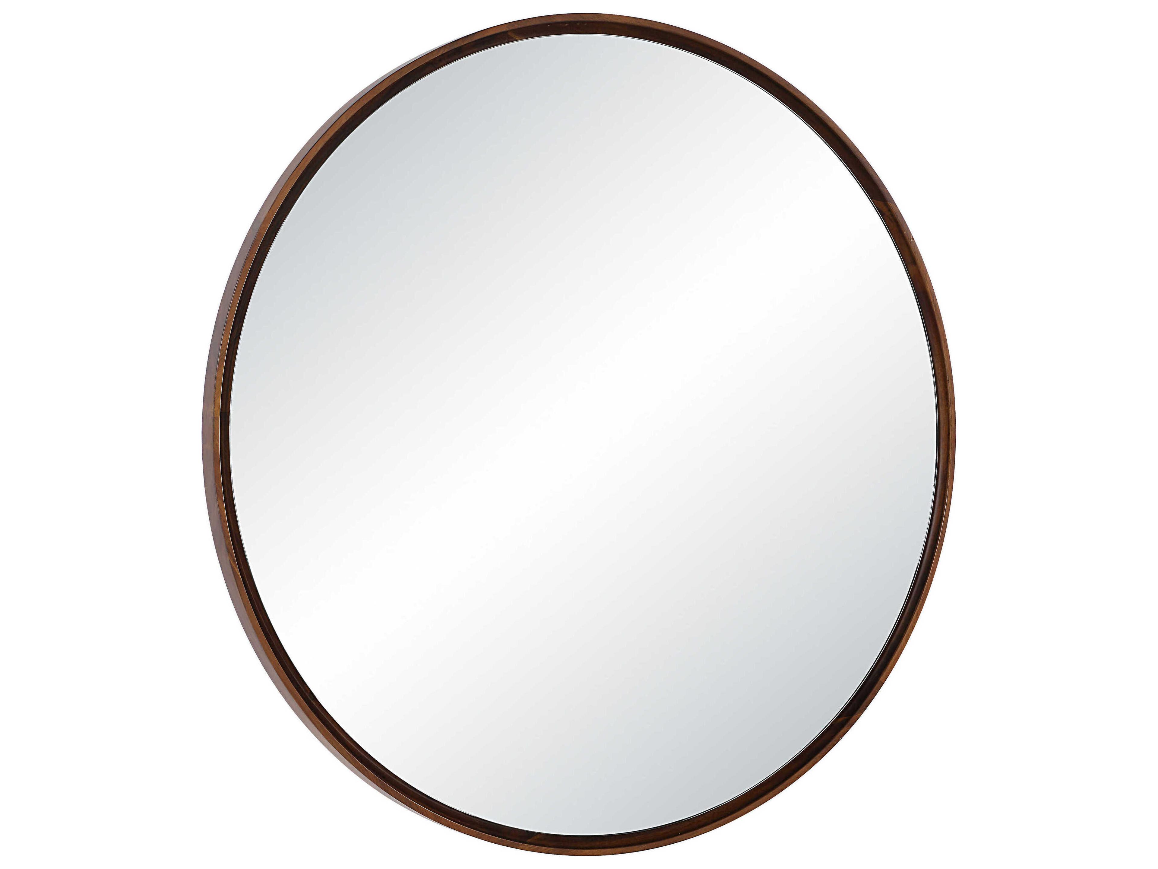 Renwil Cabiria Walnut Round Wall Mirror