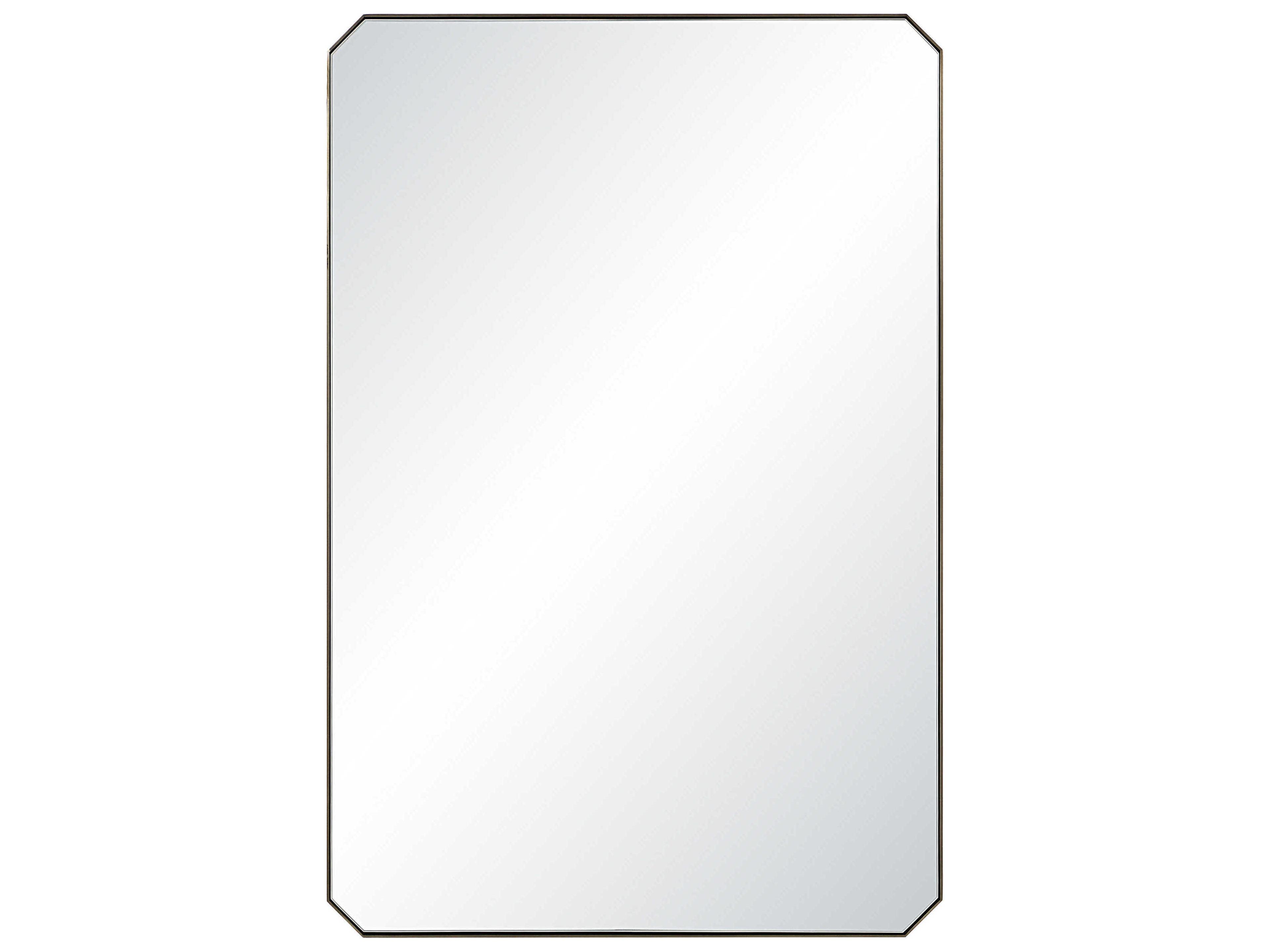 Nate Plated Dark Antique Brushed Brass Rectangular Wall Mirror