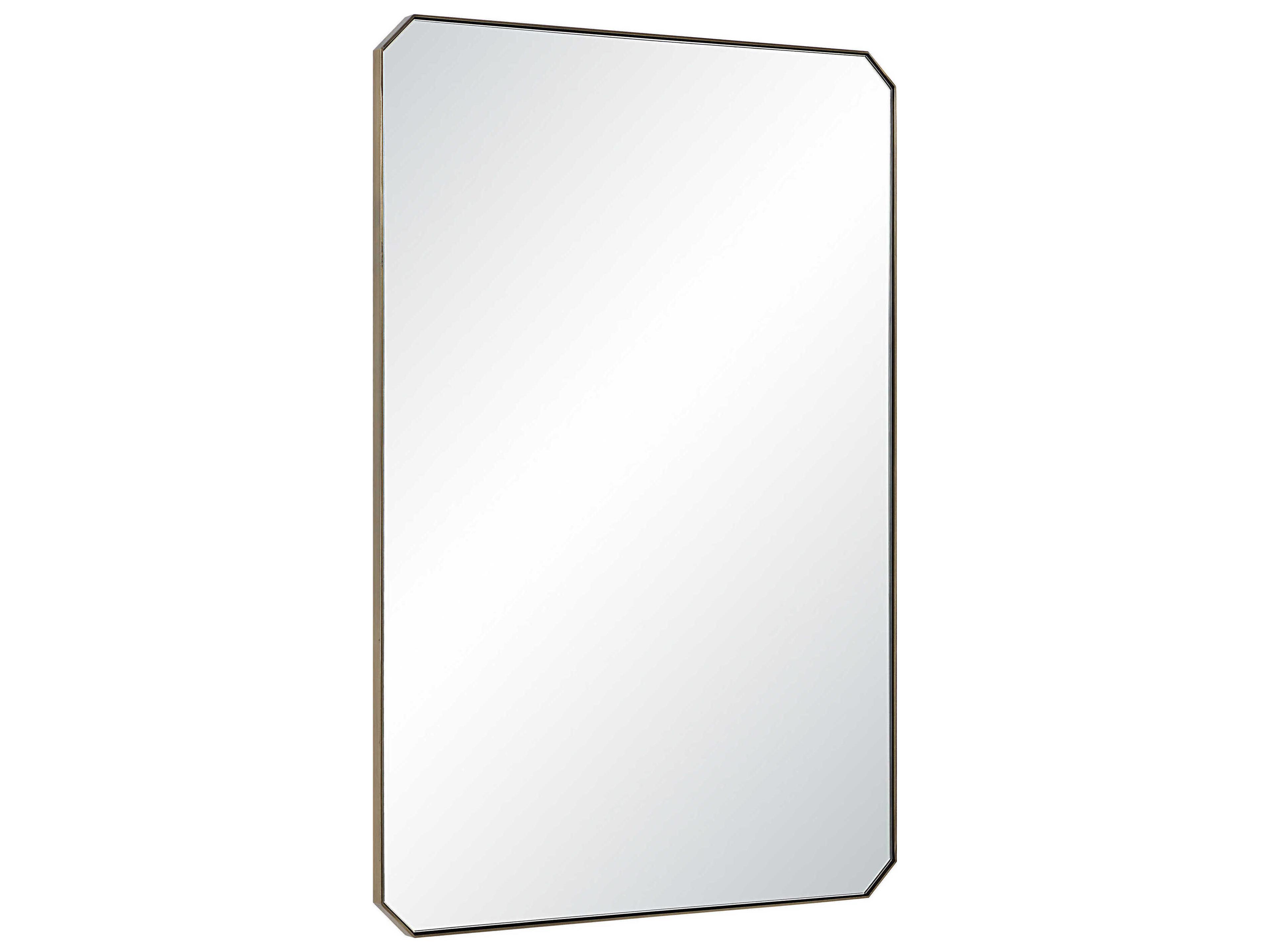 Renwil Nate Plated Dark Antique Brushed Brass Rectangular Wall Mirror