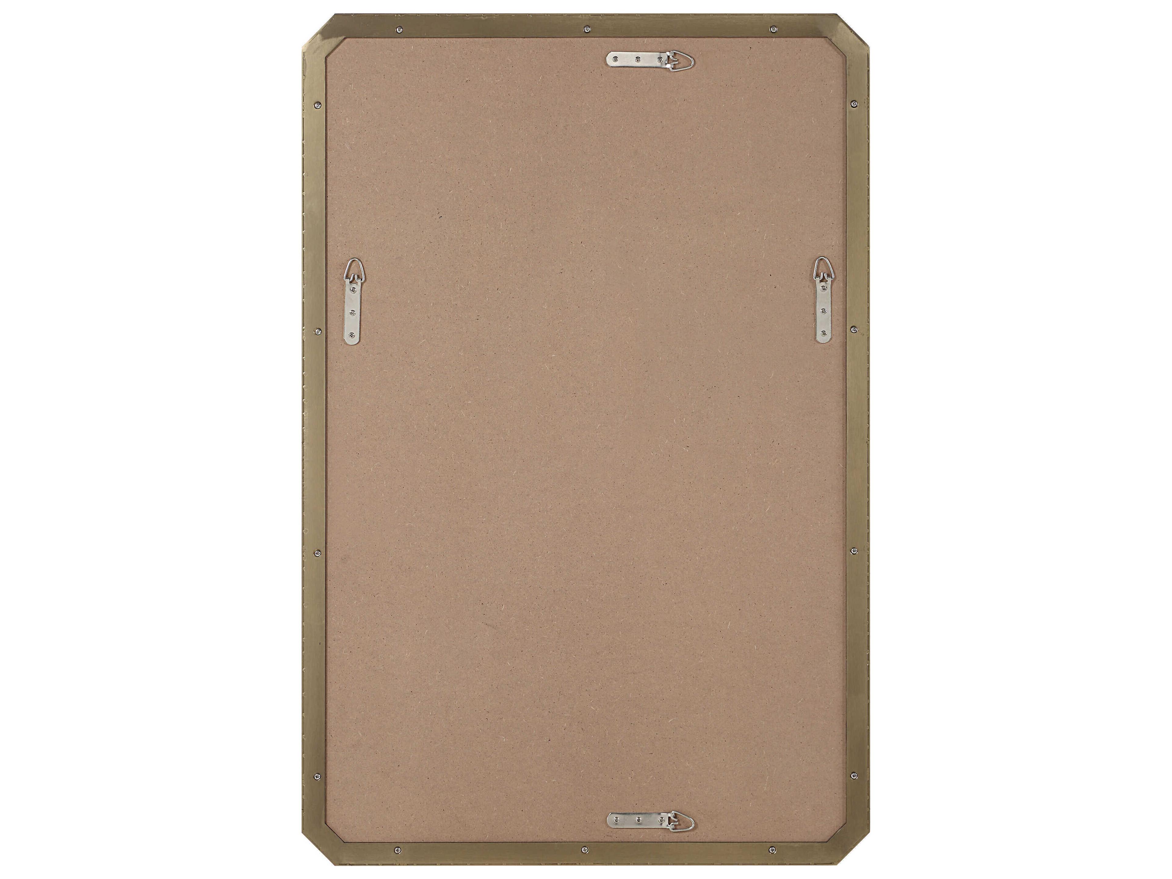 Renwil Nate Plated Dark Antique Brushed Brass Rectangular Wall Mirror