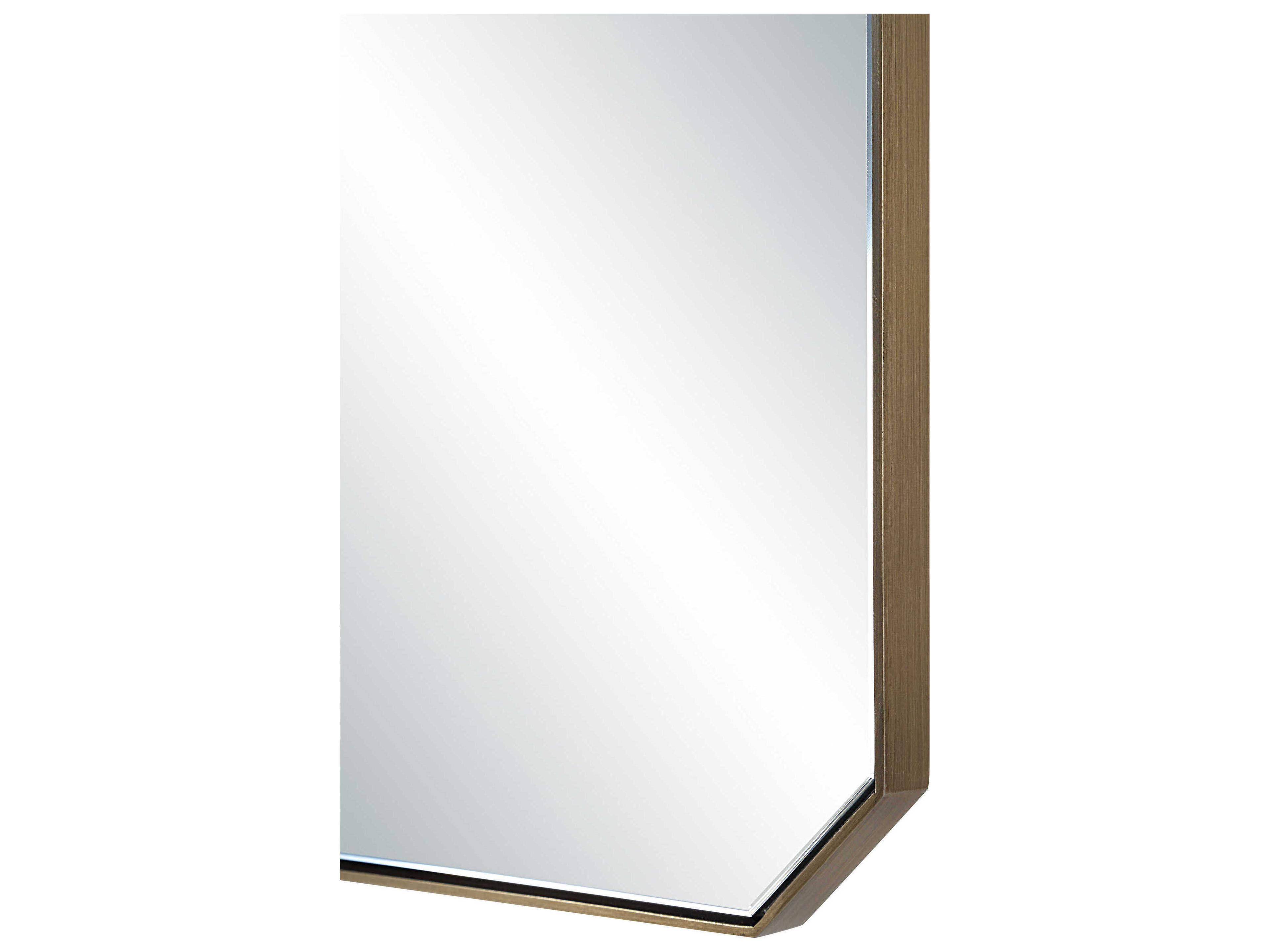 Renwil Nate Plated Dark Antique Brushed Brass Rectangular Wall Mirror