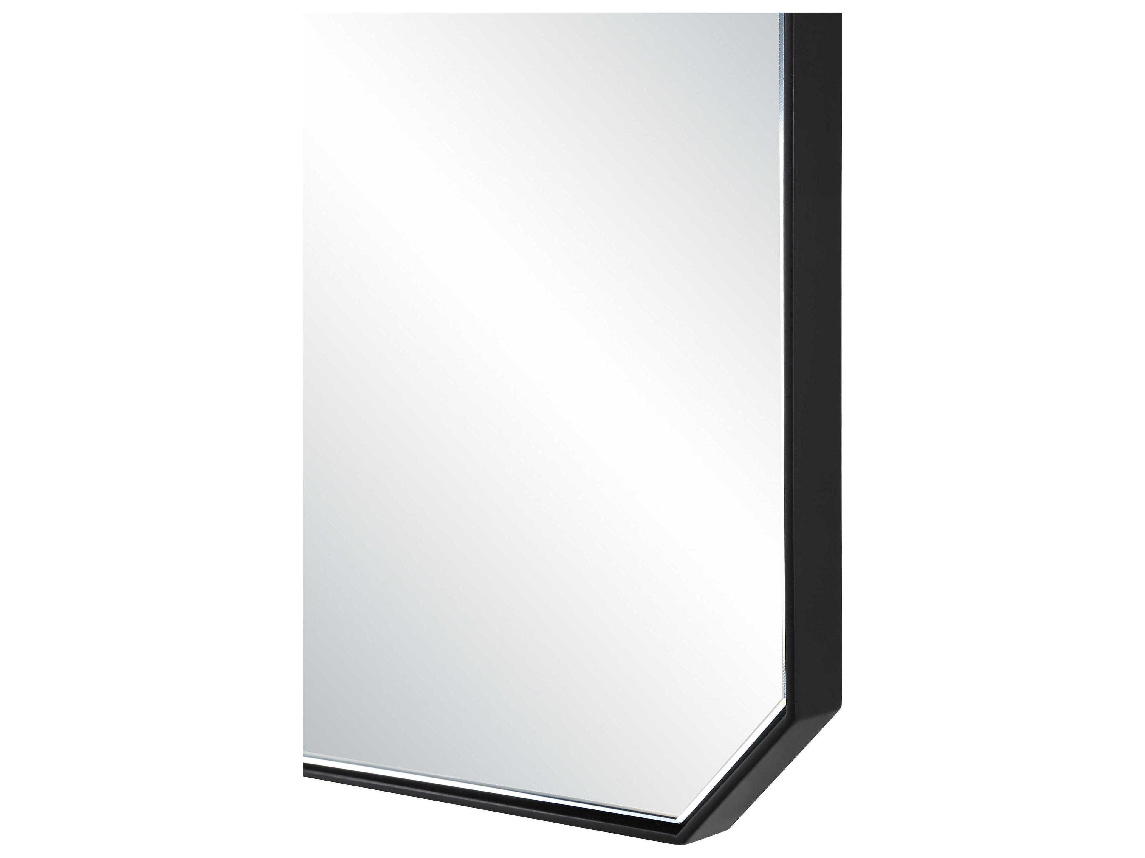 Renwil Jace Matte Black Rectangular Wall Mirror
