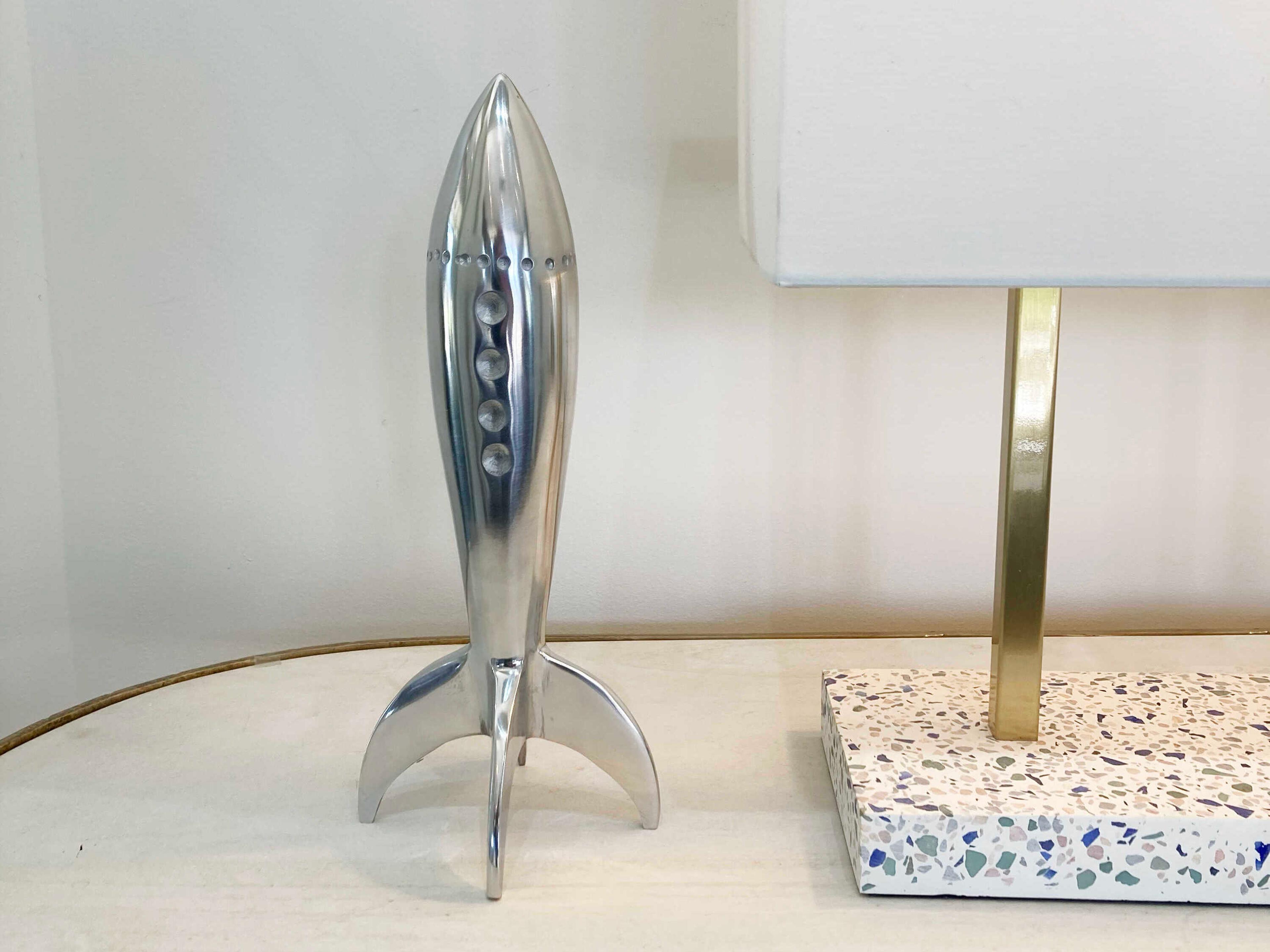 Renwil Rush Polished Silver Statue