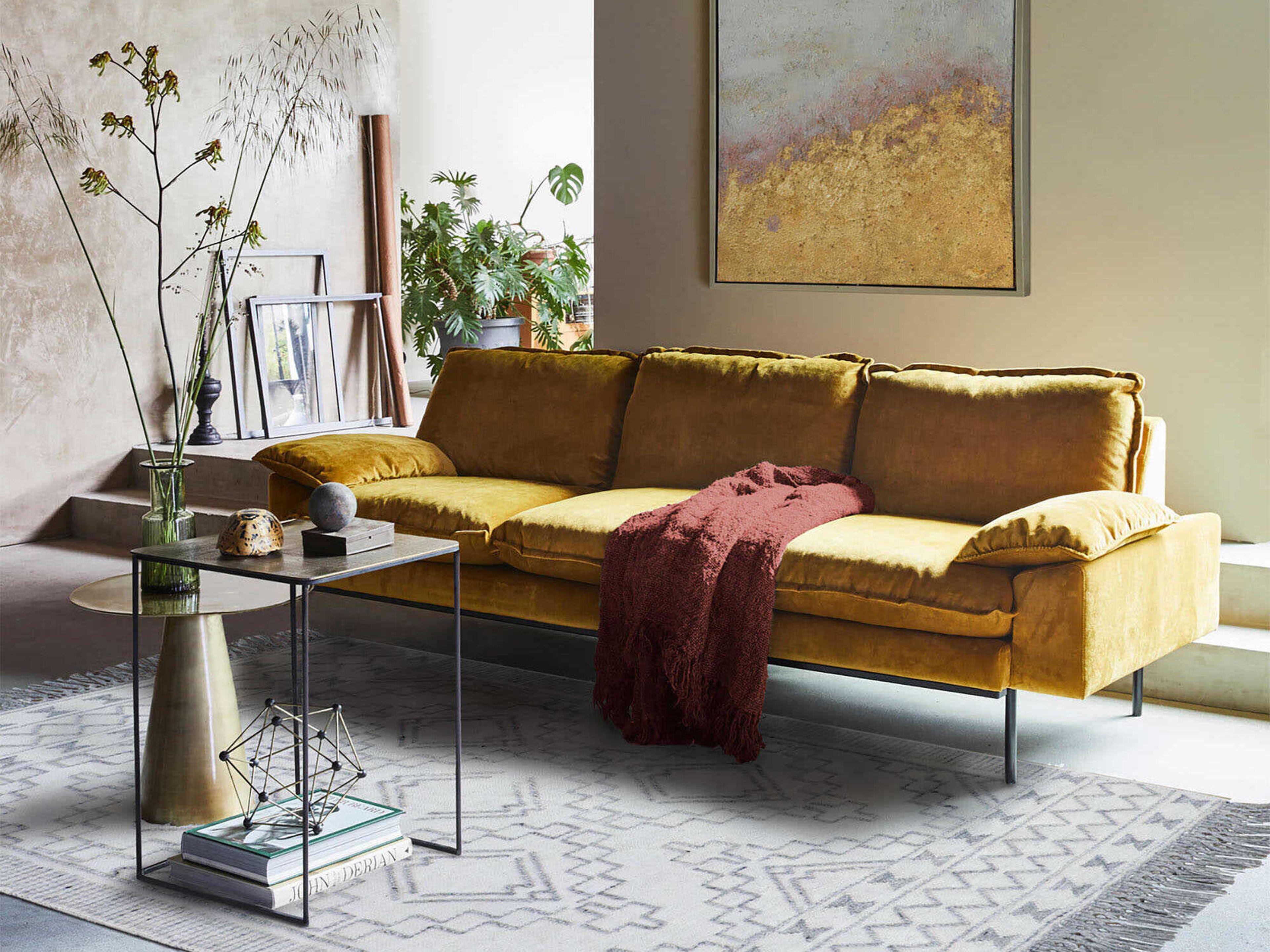 Renwil Threefold Square Metal Antique Brass End Table