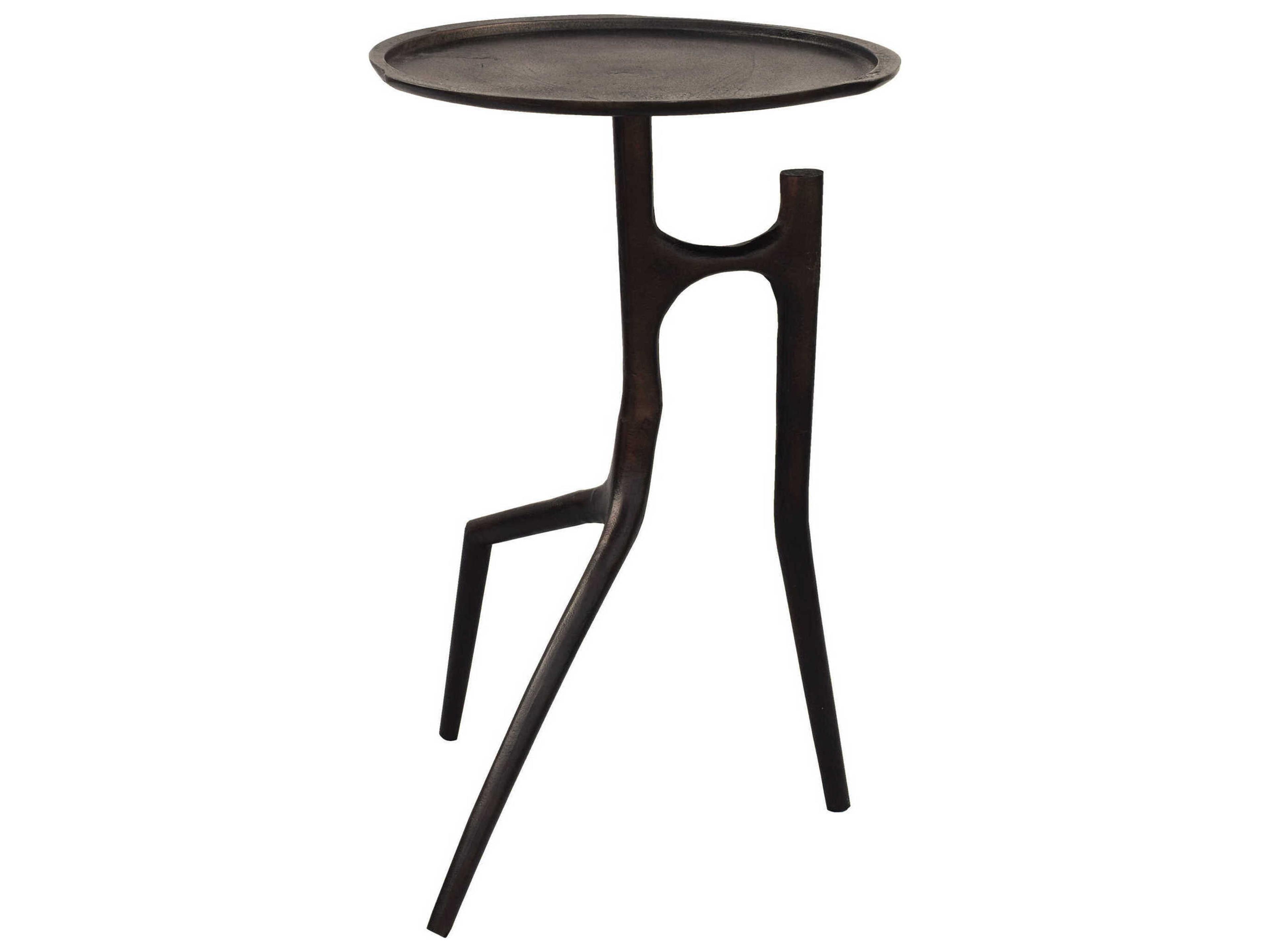 Renwil Maadi Round Metal Bronze End Table