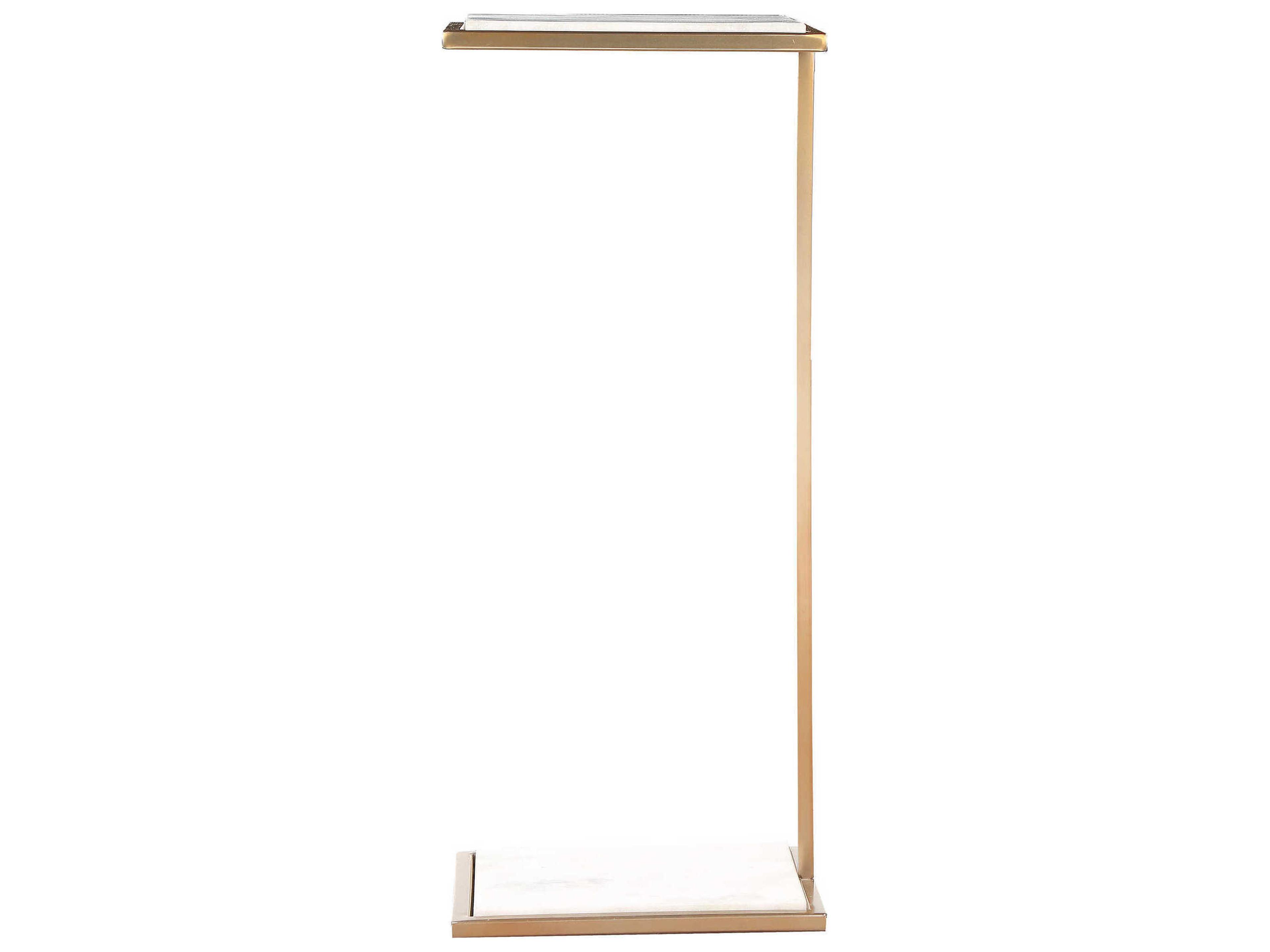 Renwil Delma Rectangular Marble White End Table