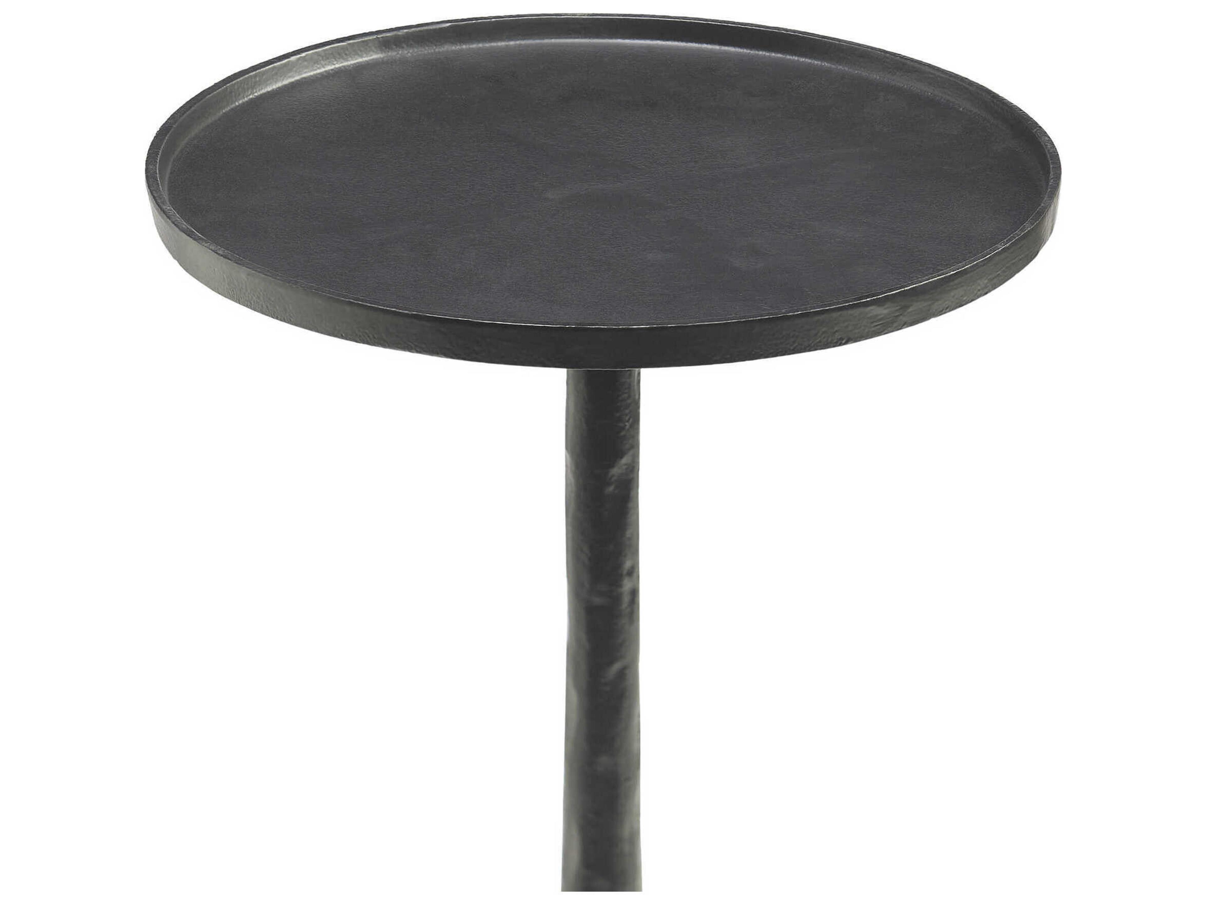 Renwil Konsta Round Metal Matte Black End Table