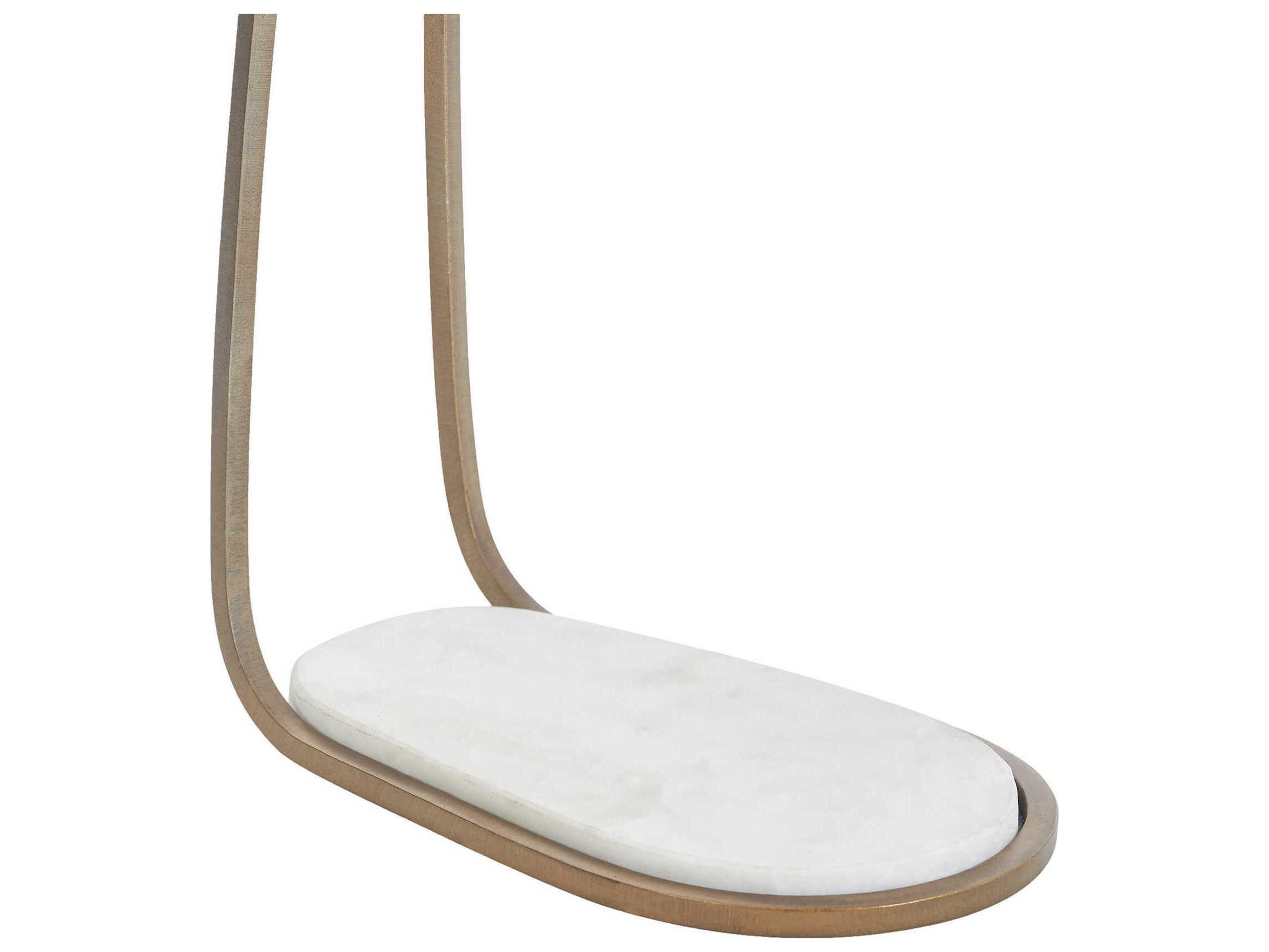 Renwil Balam Oval Marble Antique Brass End Table