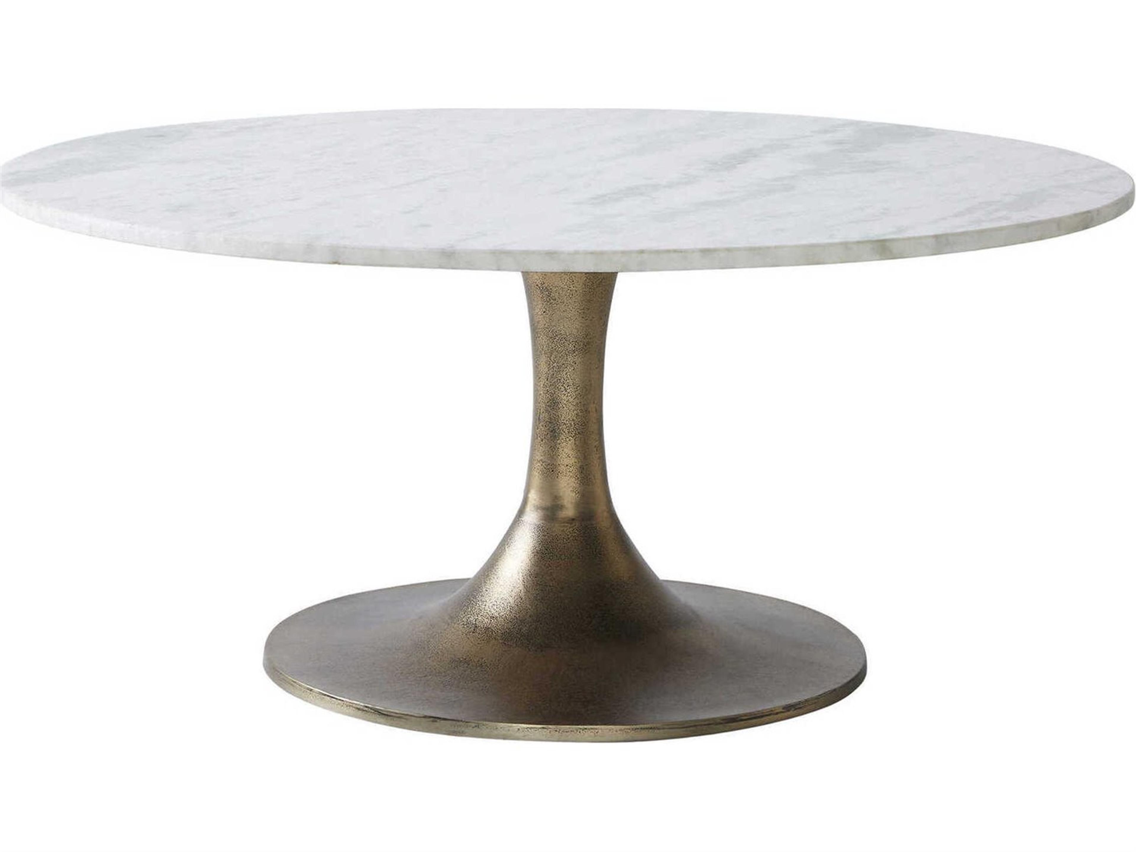 Lovisa Round Marble Antique Brass Coffee Table