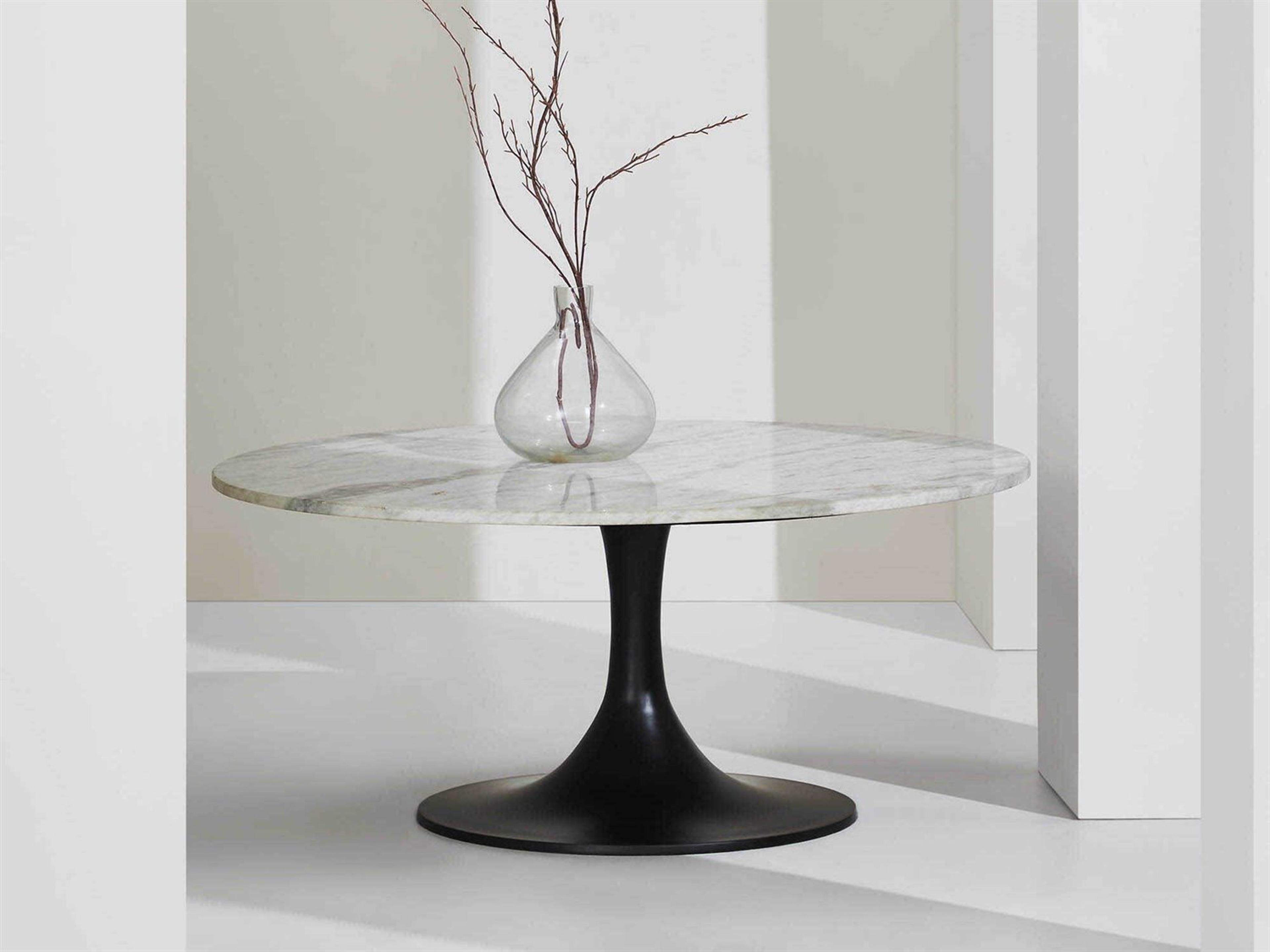 Renwil Loveada Round Marble Matte Black Coffee Table