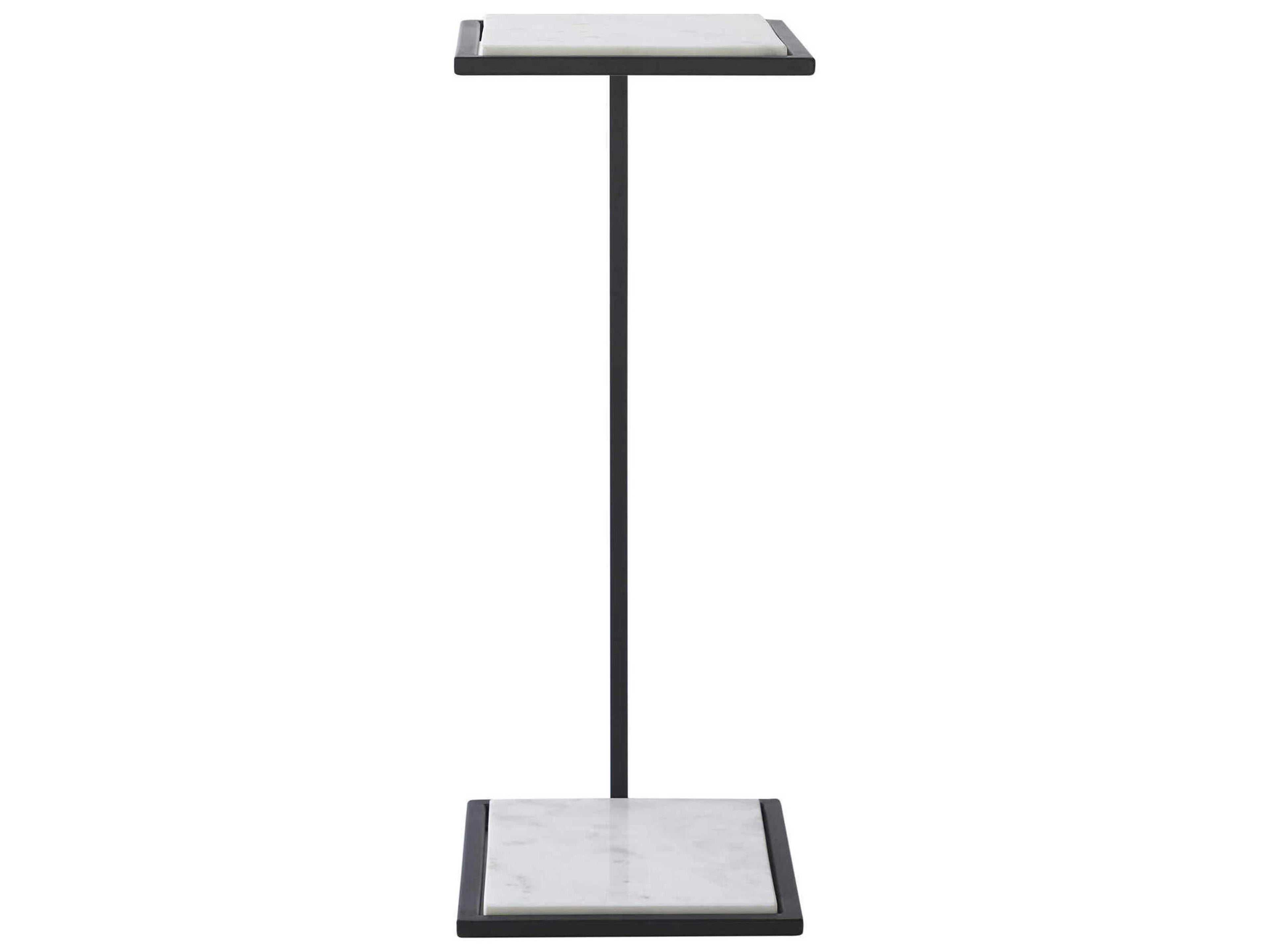 Danica Rectangular Marble Matte Black End Table