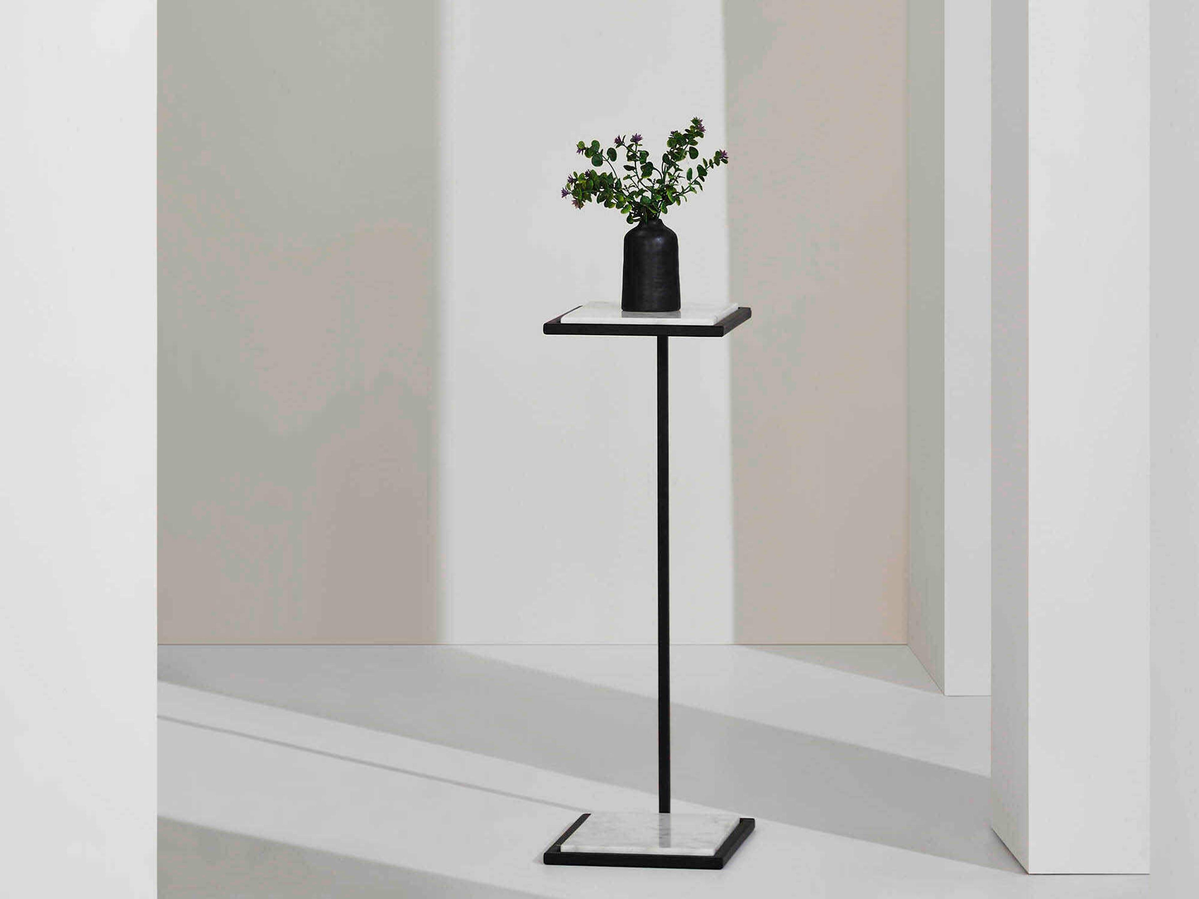 Renwil Danica Rectangular Marble Matte Black End Table