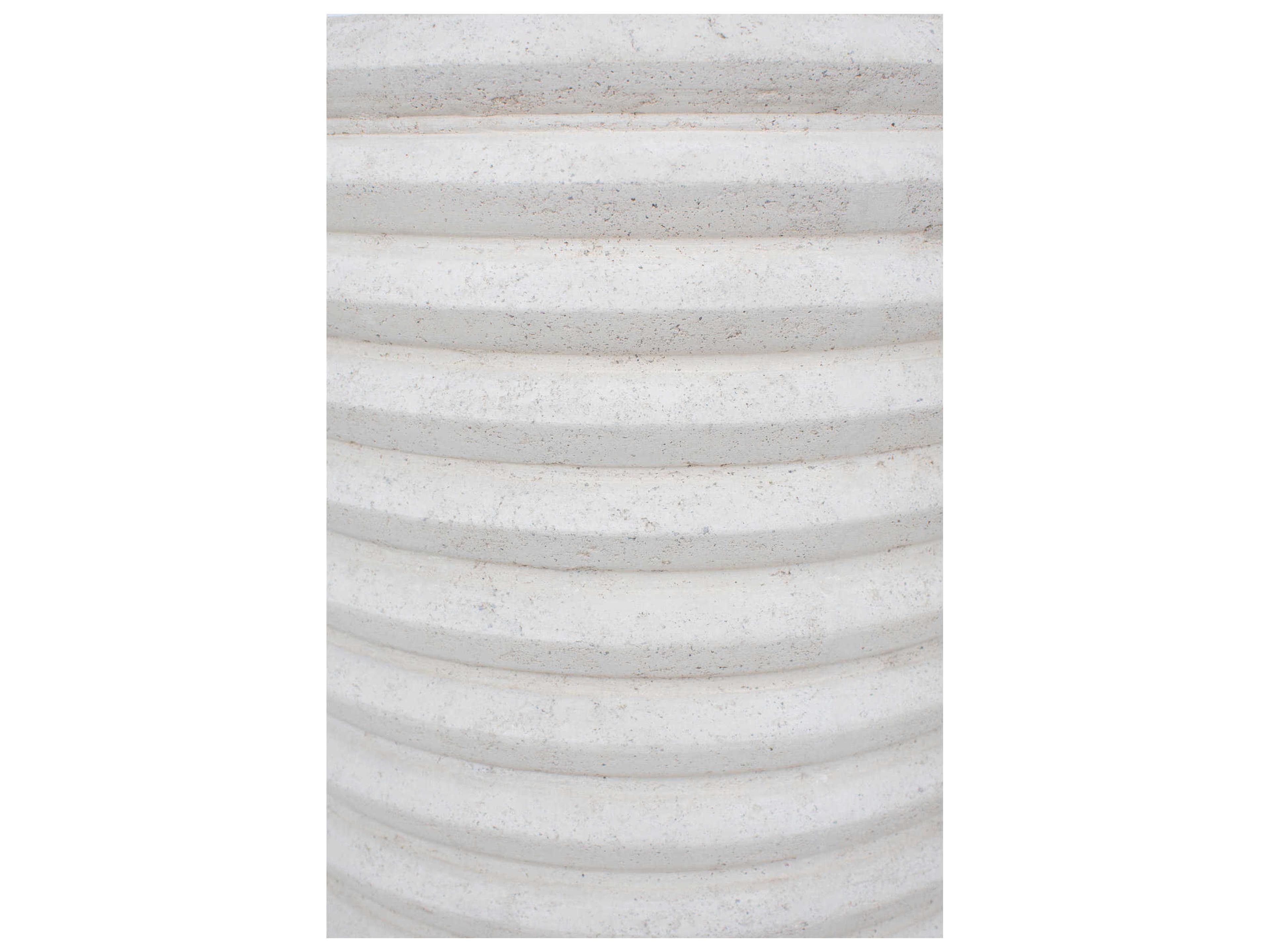 Renwil Aleksi Round Stone Natural End Table