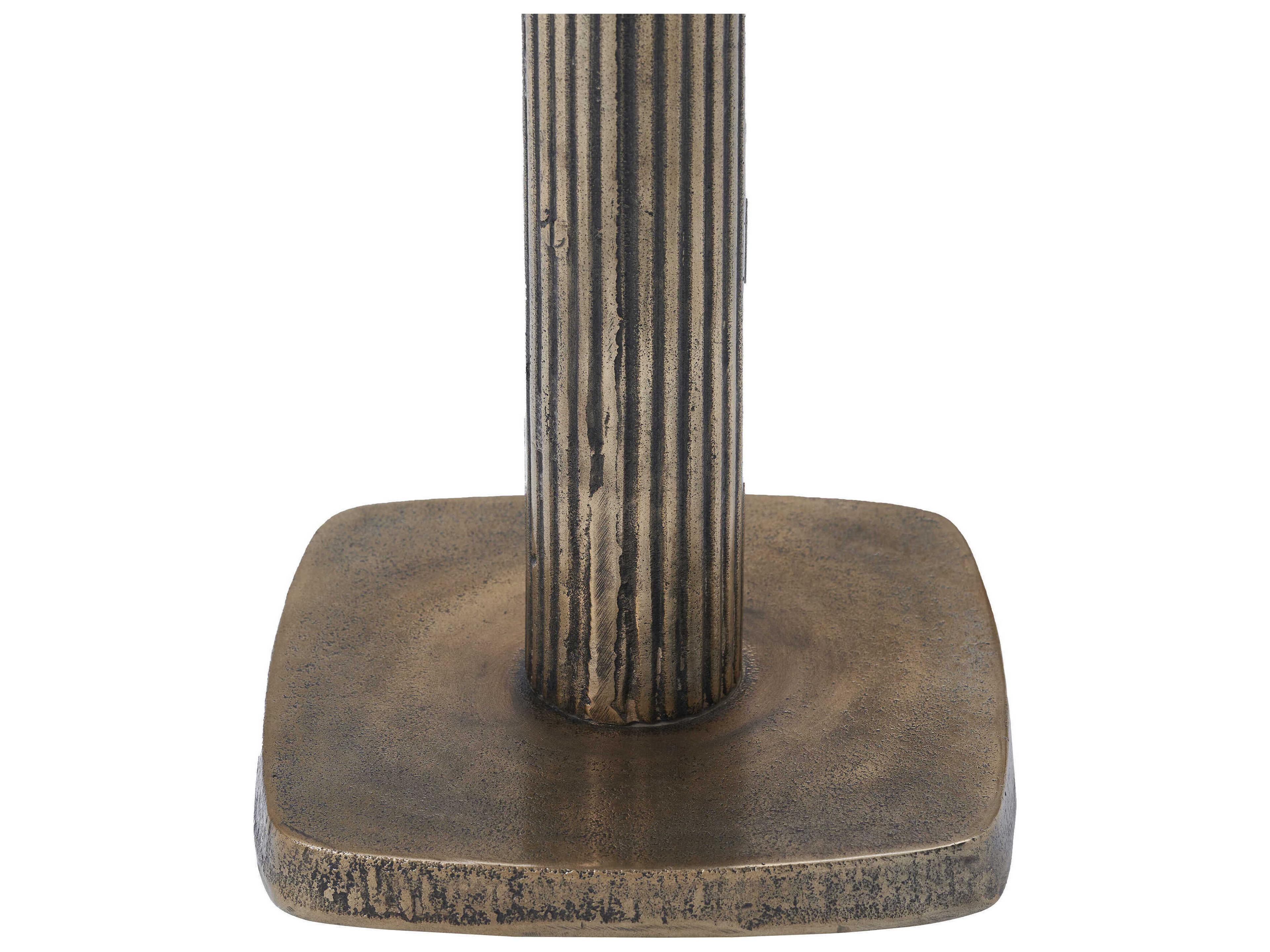 Renwil Allard Square Marble Antique Brass End Table